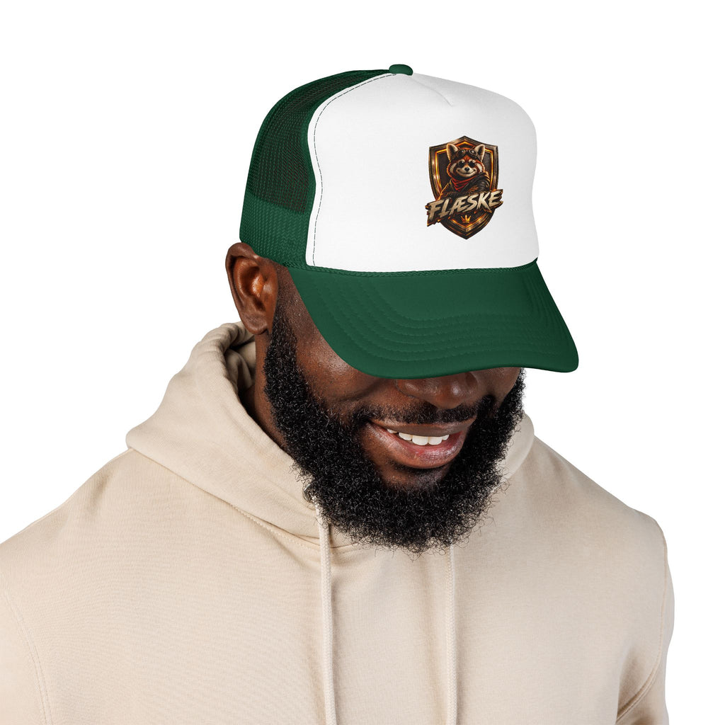 Ember Raccoon Shield Trucker Hat
