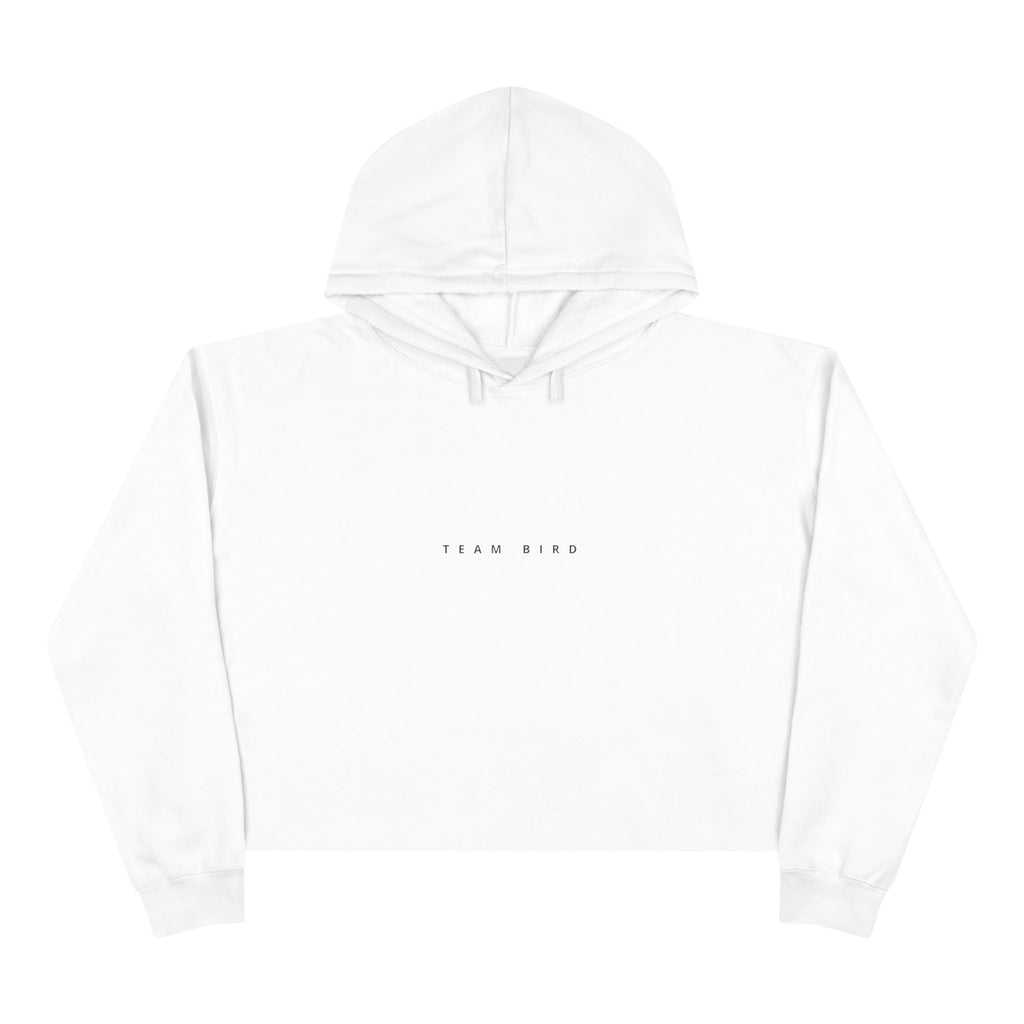 Butterfly Crop Hoodie — Minimal Blue Butterfly Graphic Crop Sweatshirt