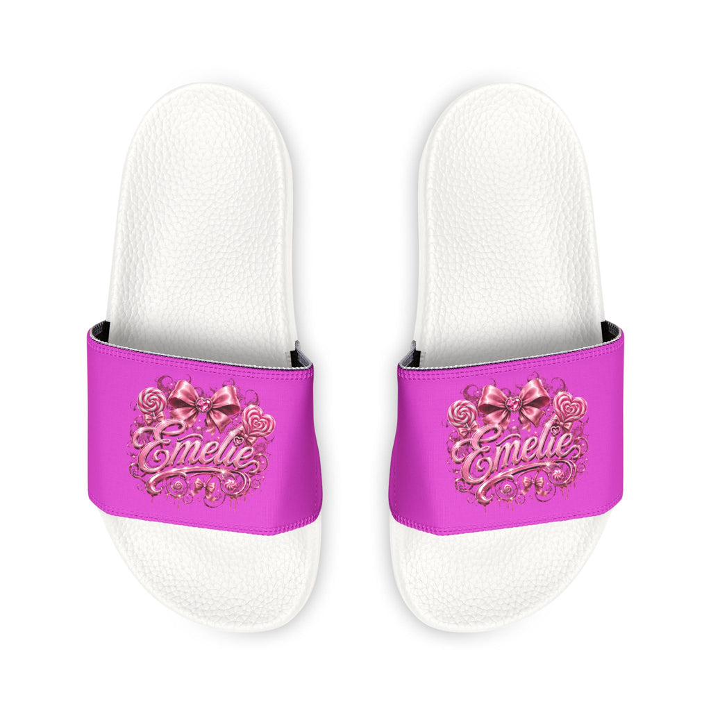 Men's Slide Sandals — Pink Floral 'Epic Mom' Embossed Strap