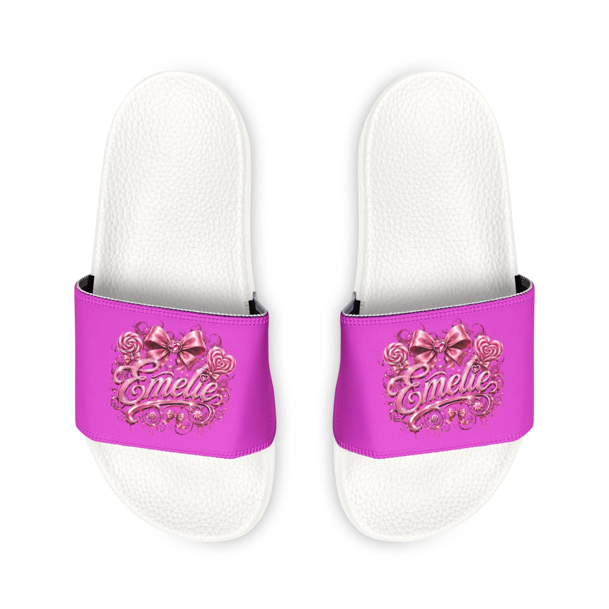 Men's Slide Sandals — Pink Floral 'Epic Mom' Embossed Strap