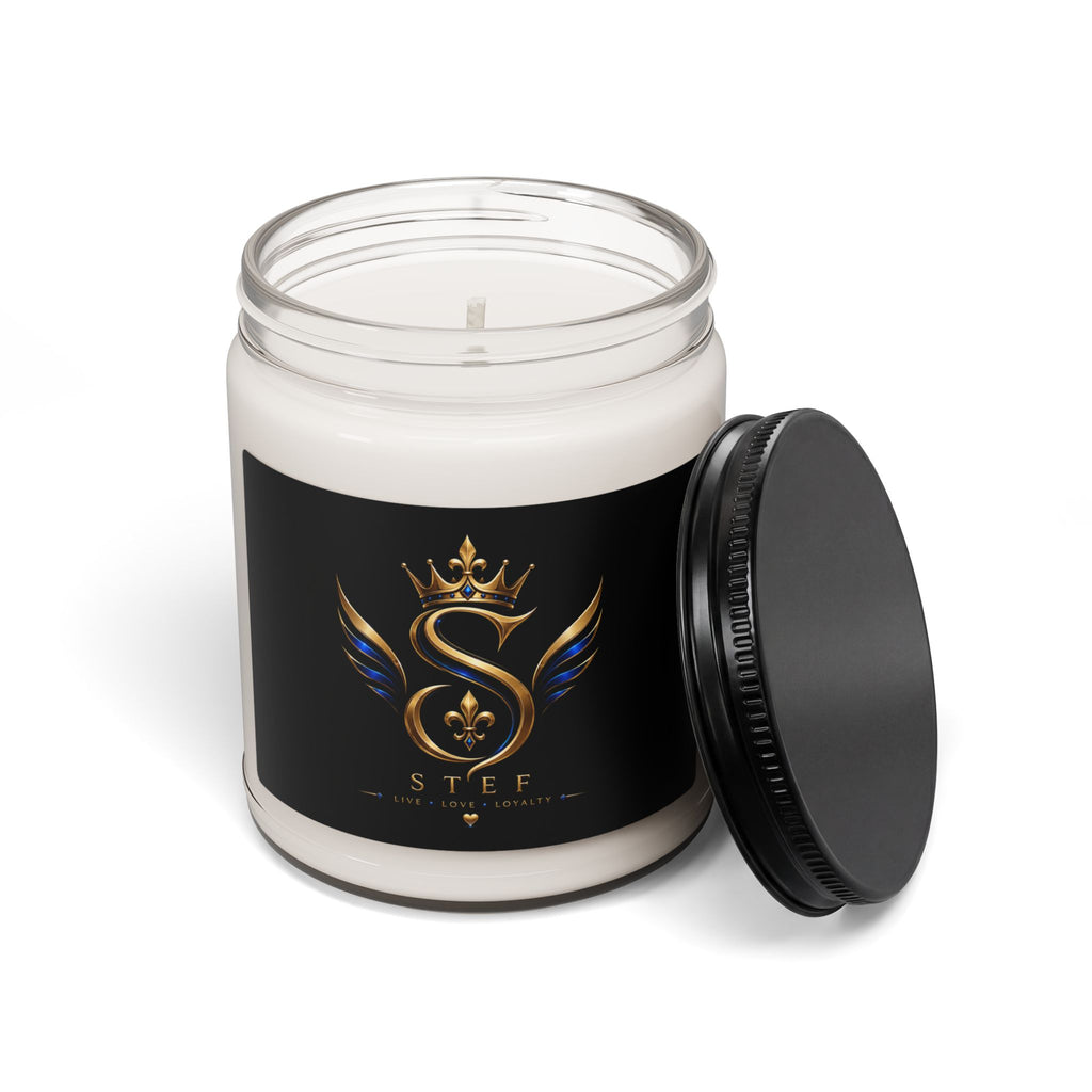 Monogram Crown Soy Candle — Personalized 'S' Luxe 9oz Scented Candle