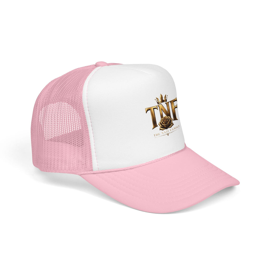 TNF Gold Rose Trucker Hat — The Dark Family Logo Foam Cap