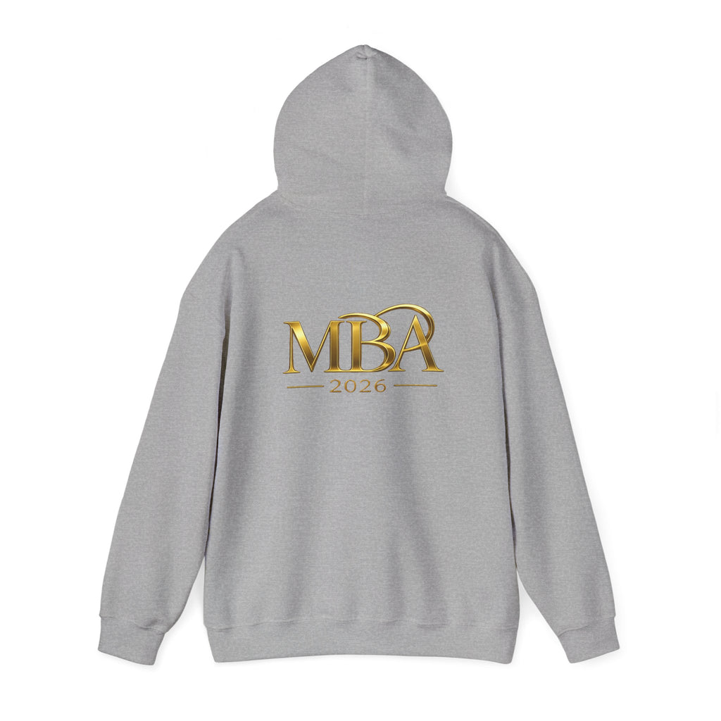 MBA 2026 Gold Logo Hoodie — Graduation/Alumni Commemorative Sweatshirt