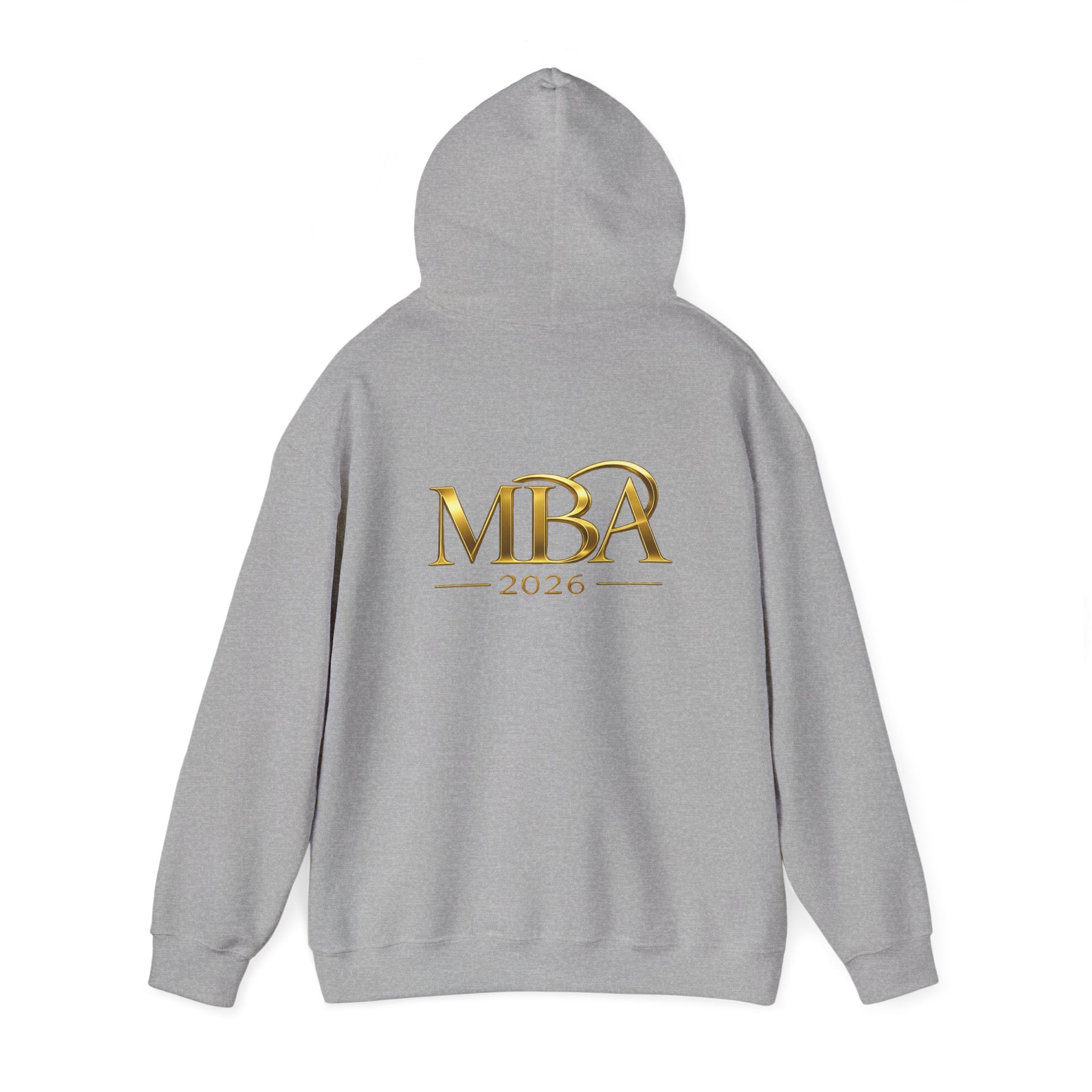 MBA 2026 Gold Logo Hoodie — Graduation/Alumni Commemorative Sweatshirt