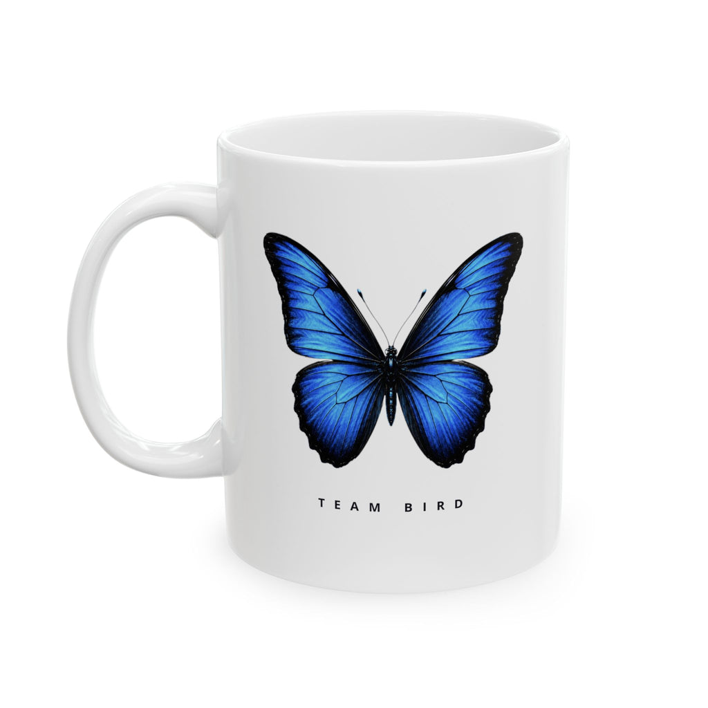 Blue Butterfly Ceramic Mug — Inspirational 'You Are Stronger Than You Think' Coffee Cup (11oz, 15oz)