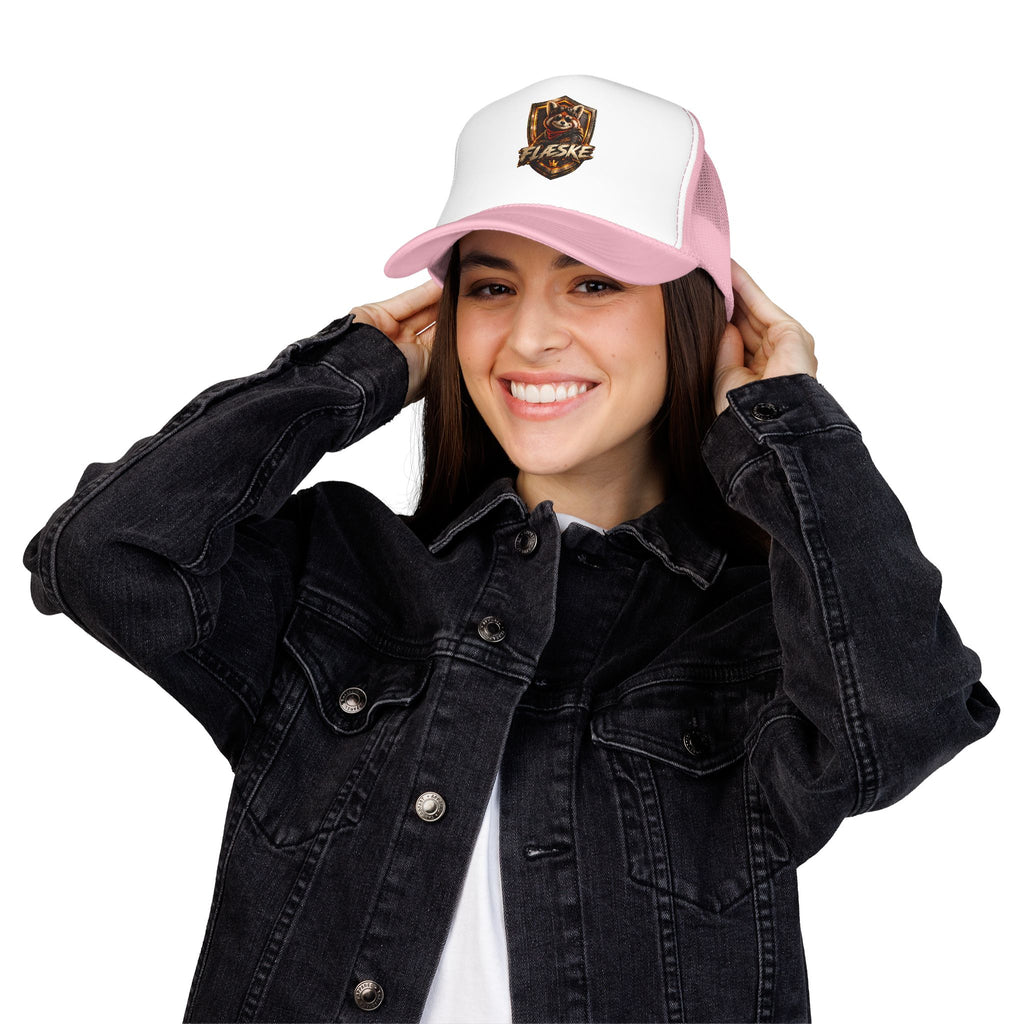 Ember Raccoon Shield Trucker Hat