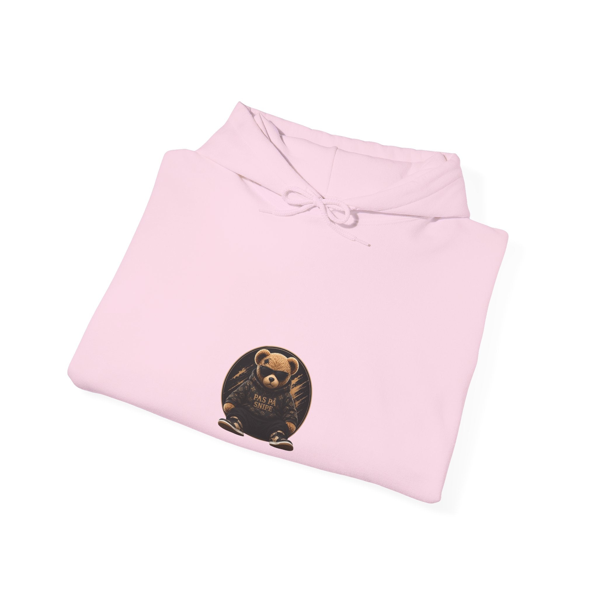 Bear Graphic Hoodie — 'Pas de Swipe' Cute Round Bear Pullover