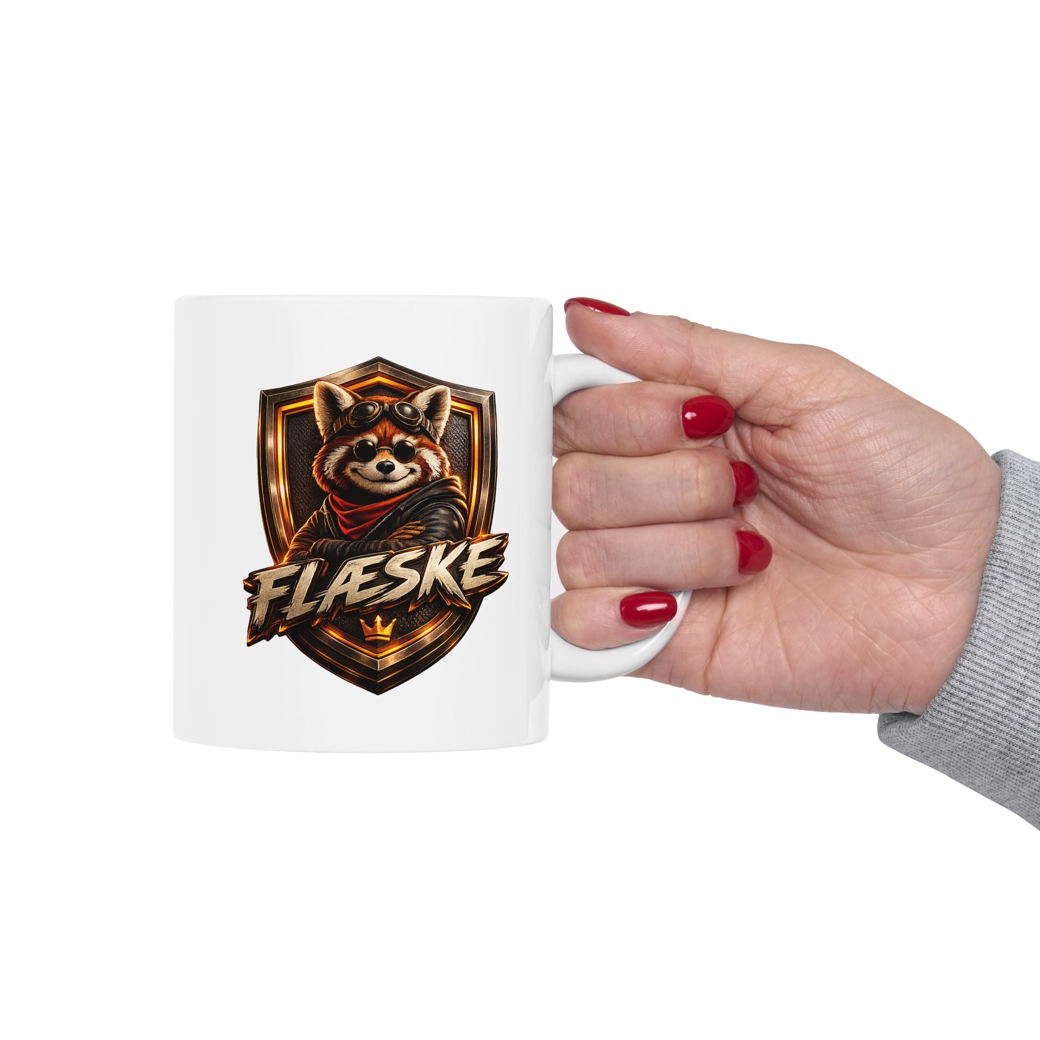 Gaming Shield Ceramic Mug – 'Take the L' Retro Emblem Coffee Cup (11oz & 15oz)