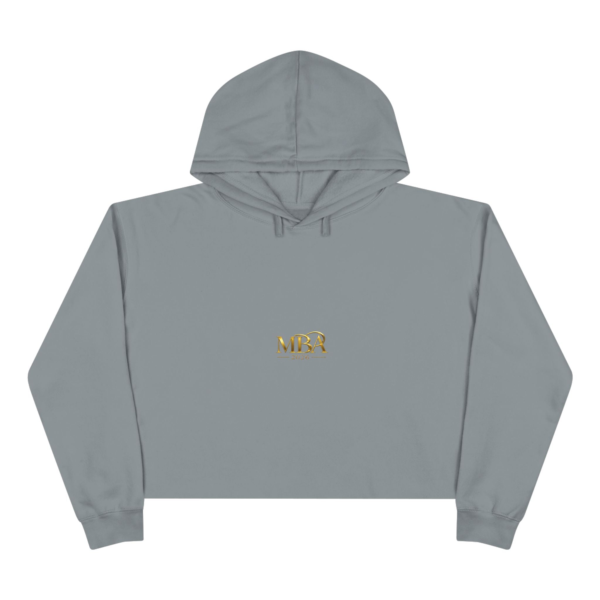 Cropped Hoodie — Gold 'MBA 2026' Minimal Logo