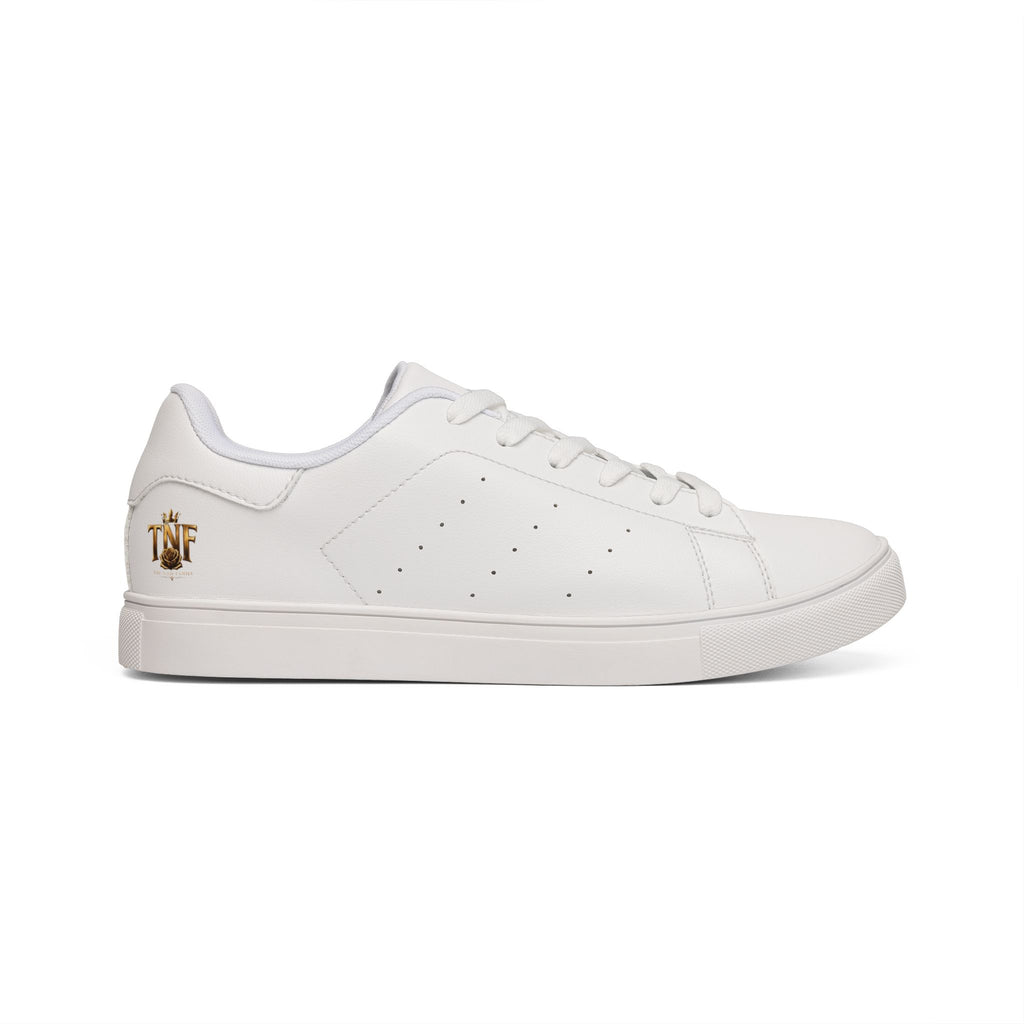 Men's White Leather Low-Top Sneakers — Classic Casual Everyday Shoes