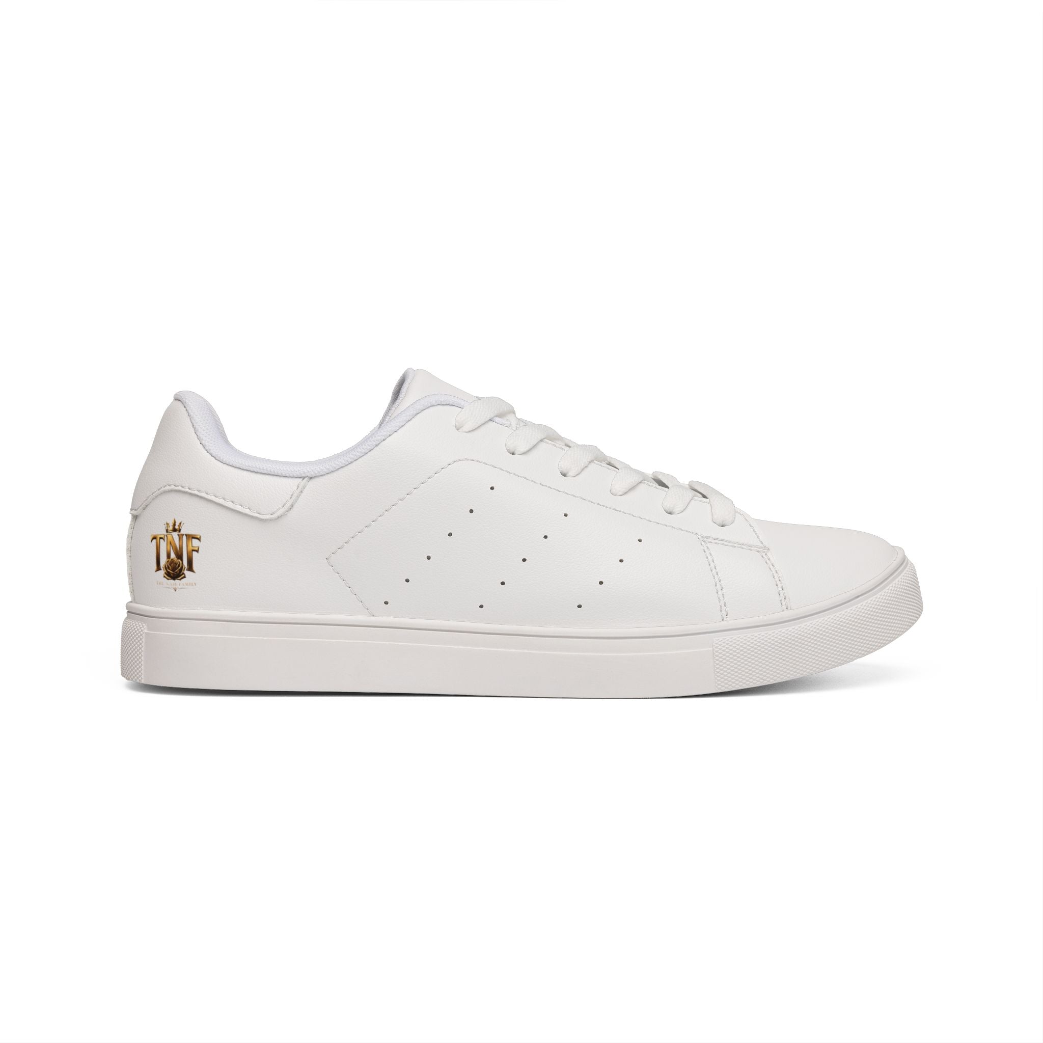 Men's White Leather Low-Top Sneakers — Classic Casual Everyday Shoes
