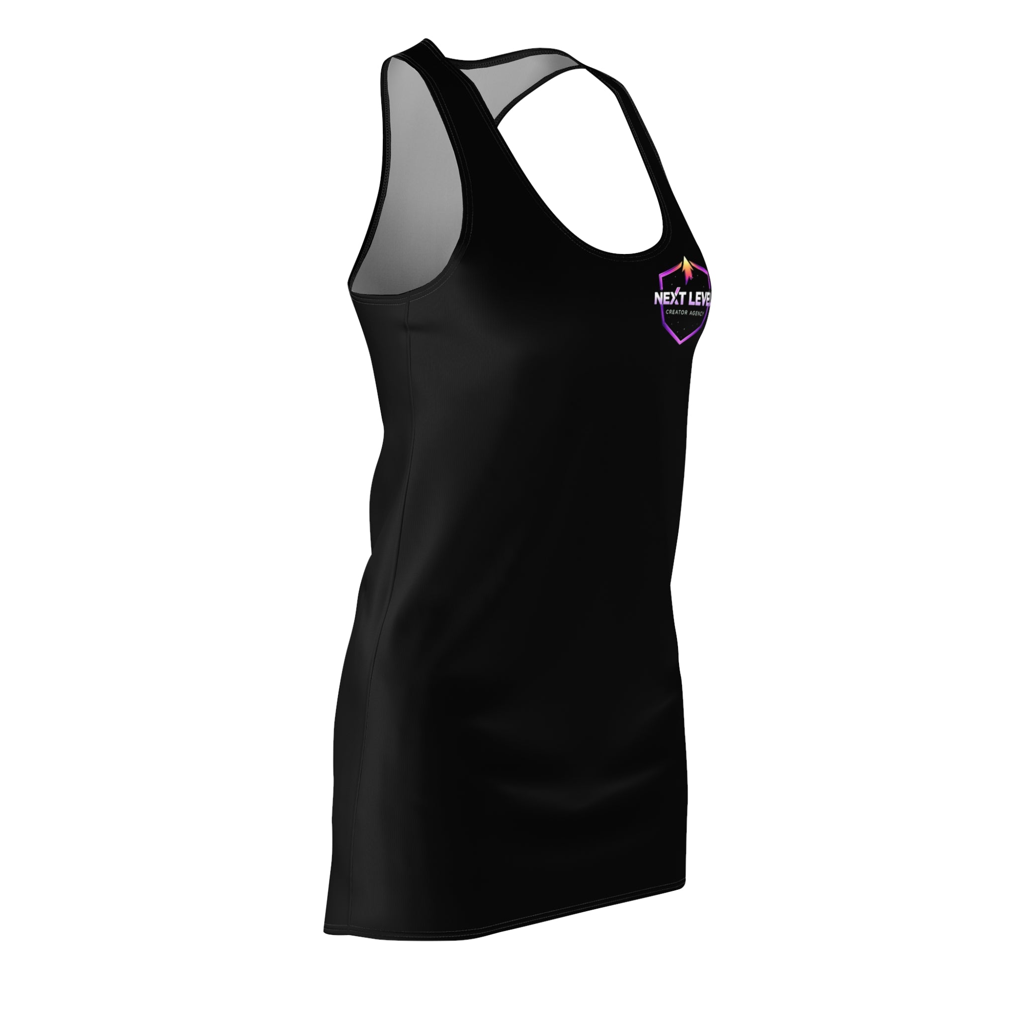 Next Level Racerback Dress — Women's Black Athletic Cut & Sew