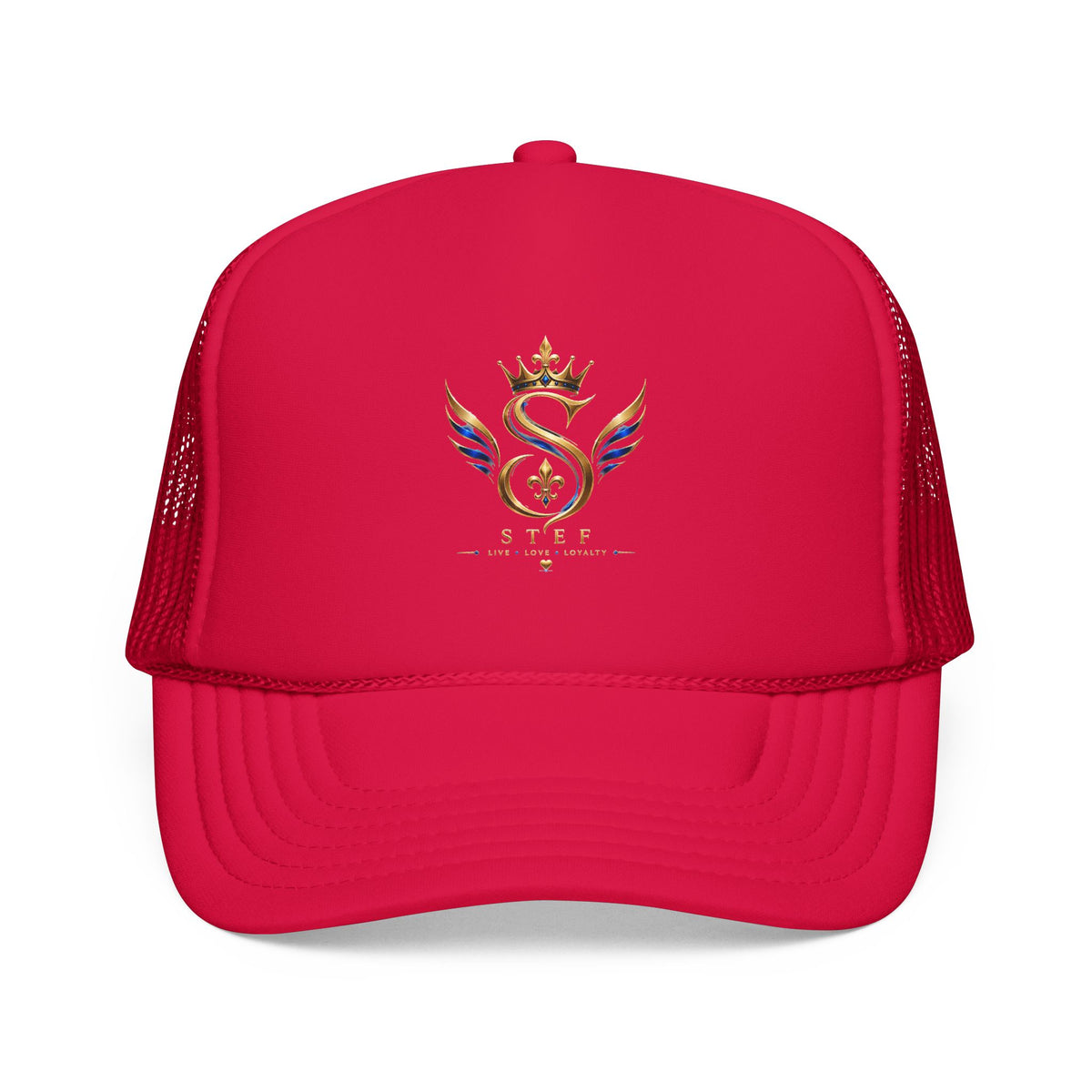 Embroidered Royal S Crest Trucker Hat – Gold Crown & Wings Foam Cap
