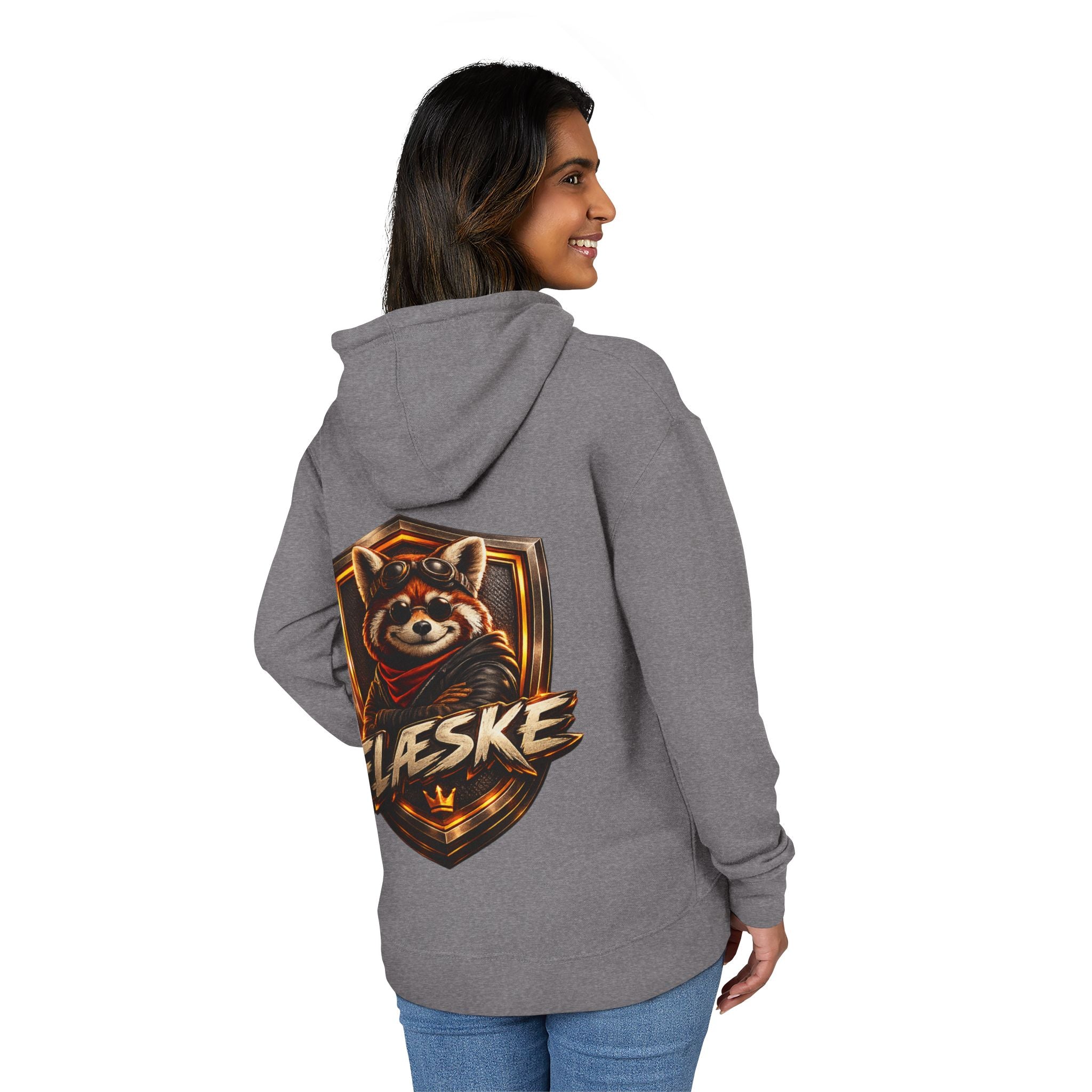 Raccoon Crest Hoodie — "Flæske" Gamer Logo Pullover