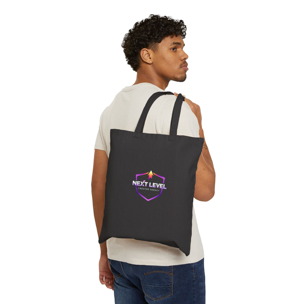 Next Level Tote Bag — Minimal Hexagon Logo with Sunset Accent
