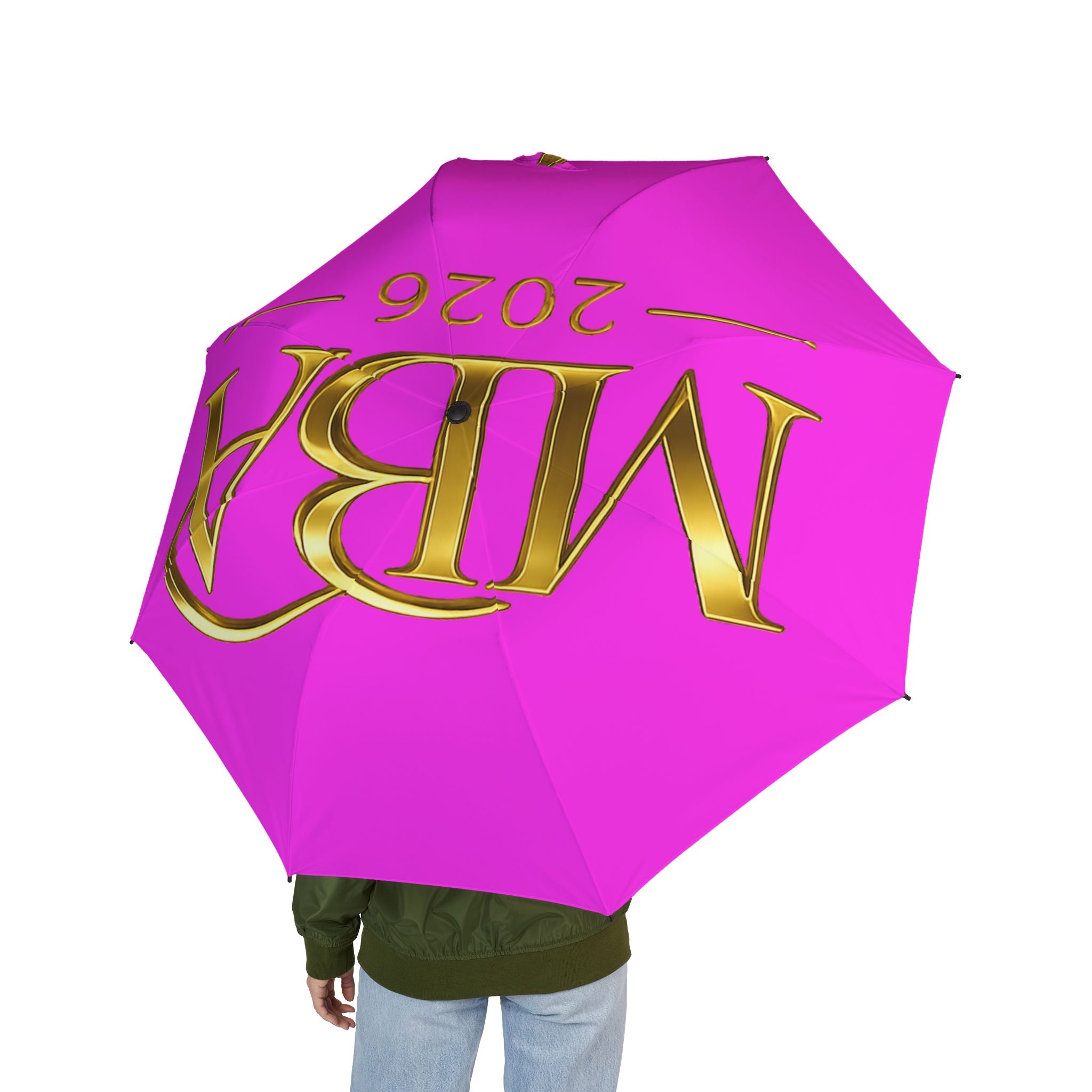 MBA 2026 Foldable Umbrella — Pink Semi‑Automatic Travel Umbrella