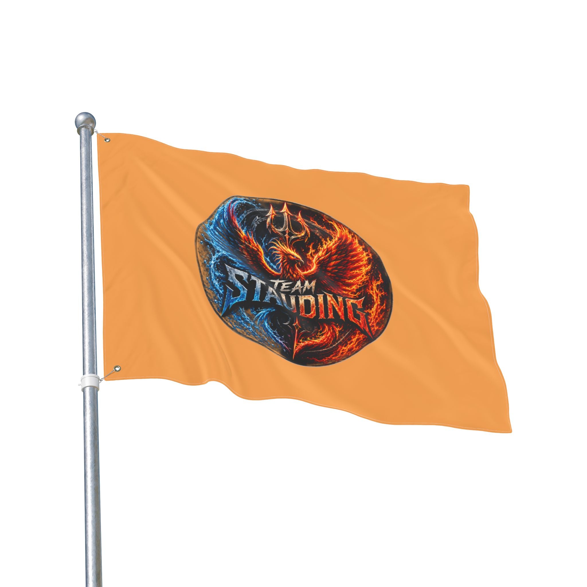 Team Stauding Double-Sided Flag — Fiery Phoenix Logo Outdoor Banner