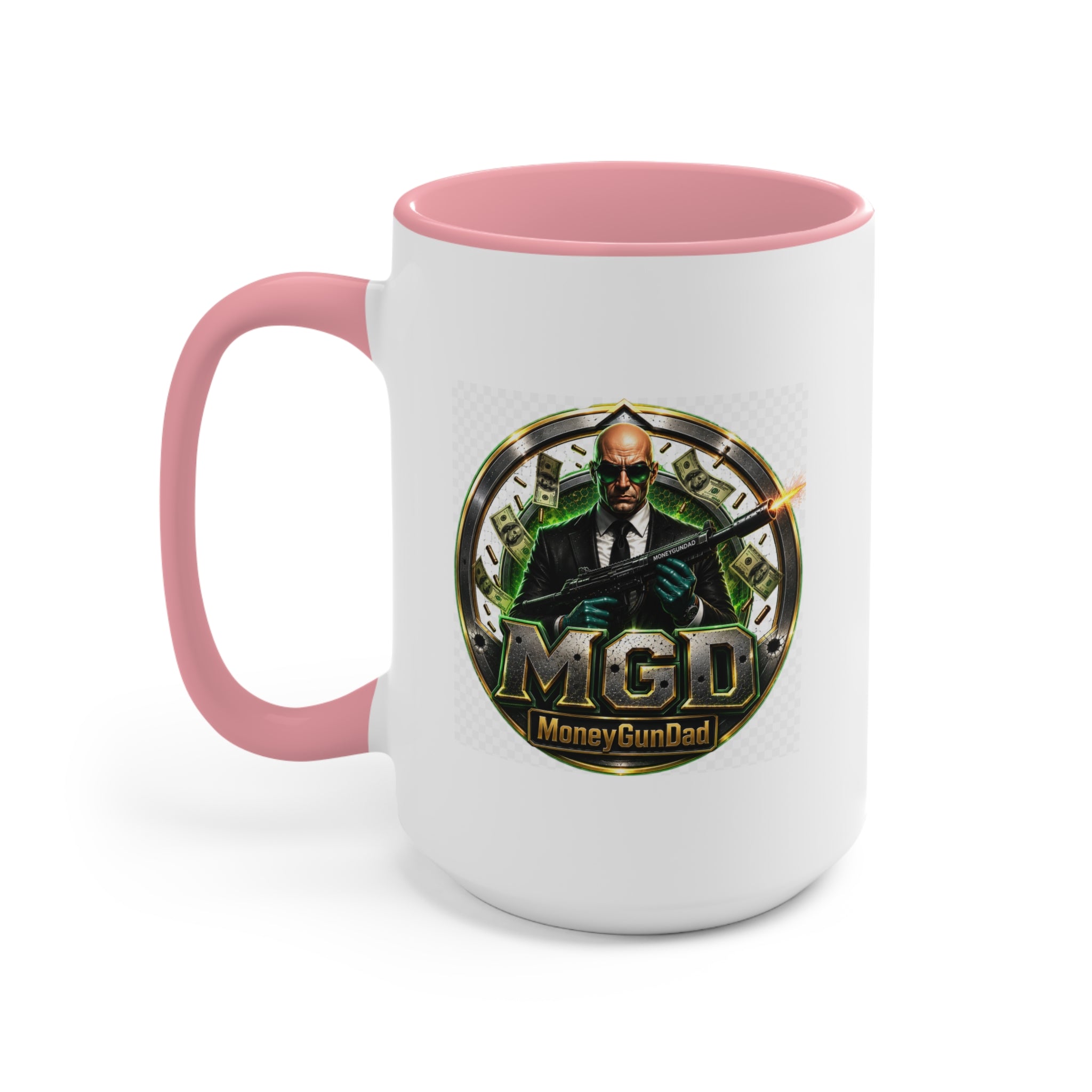 MoneyGunDad Accent Mug — Gamer/Streamer Logo Coffee Cup