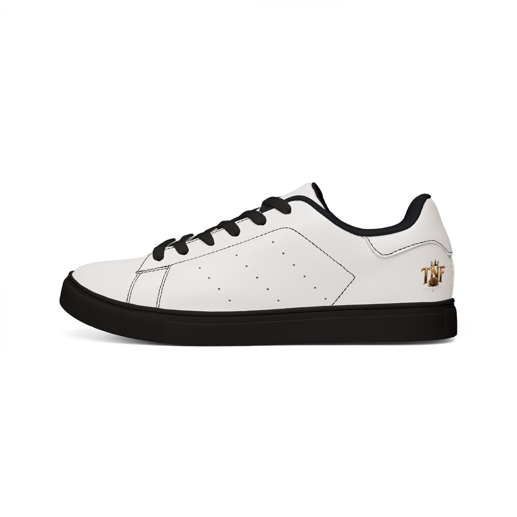 Men's White Leather Low-Top Sneakers — Classic Casual Everyday Shoes