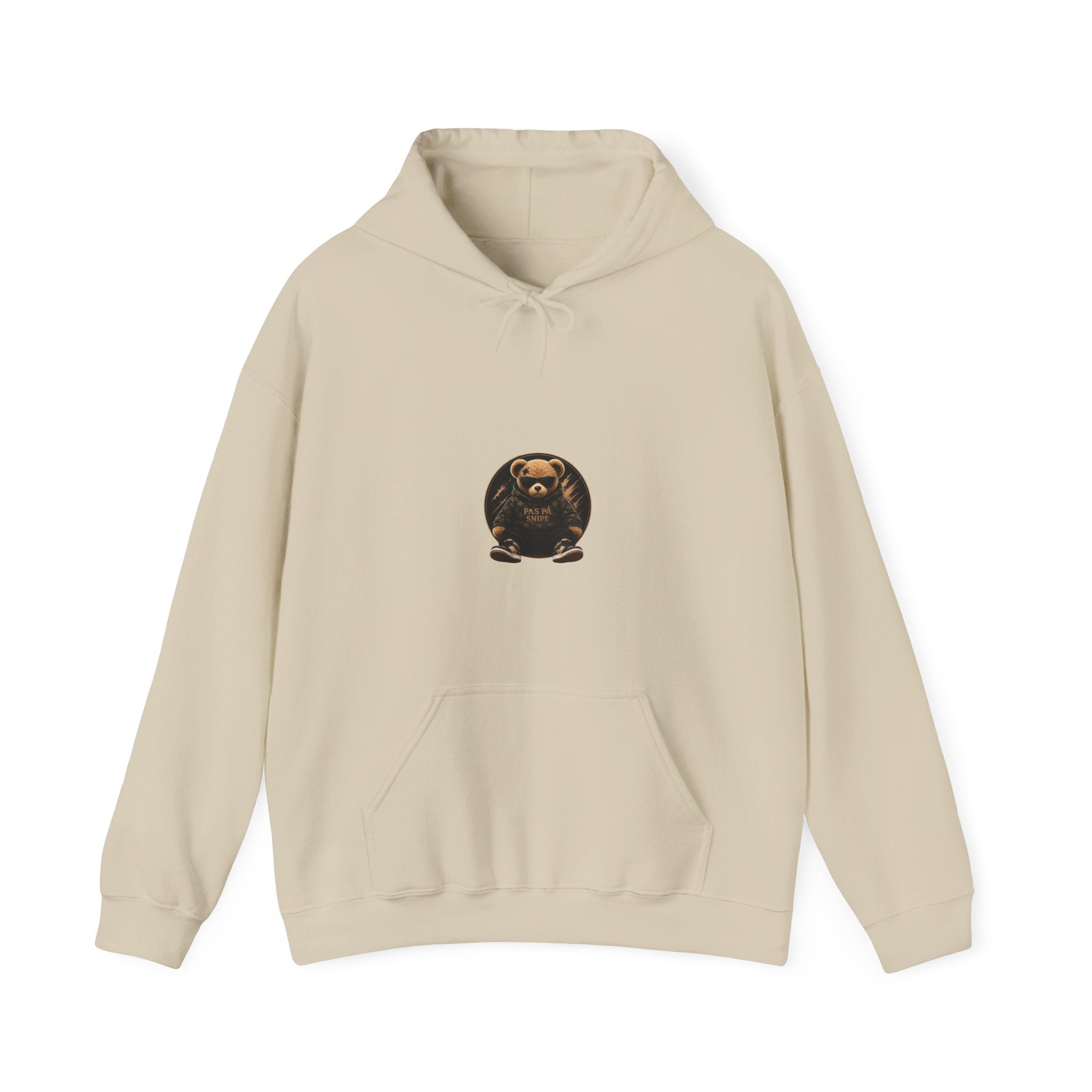 Bear Graphic Hoodie — 'Pas de Swipe' Cute Round Bear Pullover