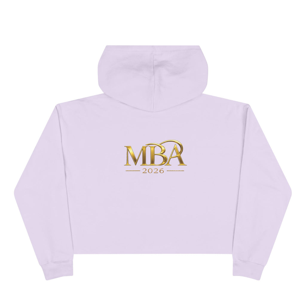 MBA 2026 Cropped Hoodie — Gold Logo Fashion Crop Hoodie