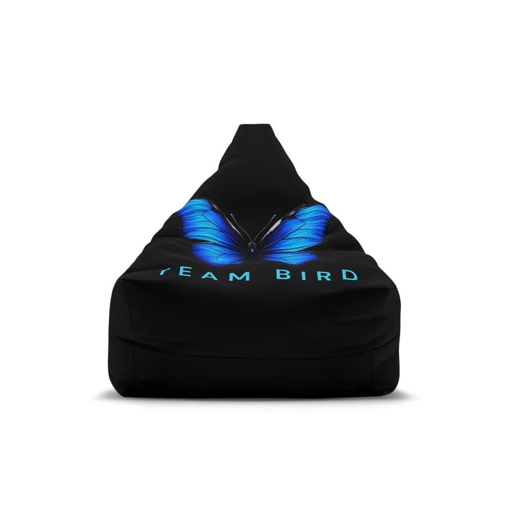 Blue Butterfly ‘Team Bird’ Bean Bag Cover — Gamer Lounge Chair Slipcover