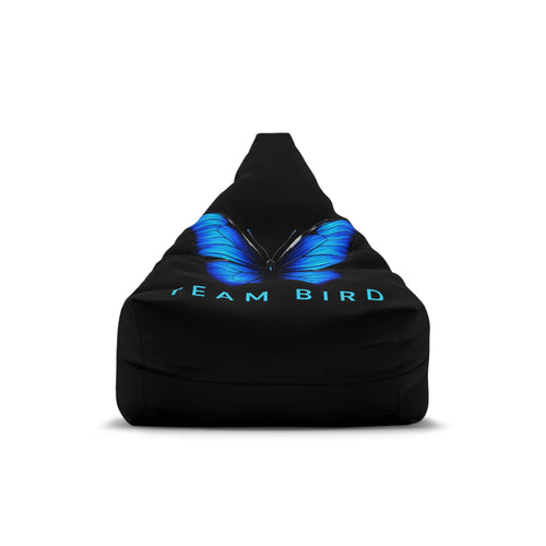 Blue Butterfly ‘Team Bird’ Bean Bag Cover — Gamer Lounge Chair Slipcover