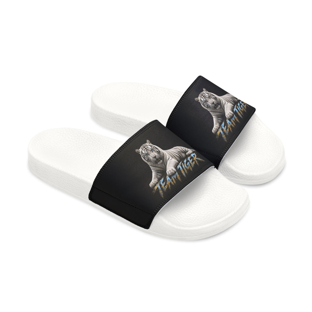 Tiger Graphic Slide Sandals — "Team Tiger" Removable-Strap Men's Slides