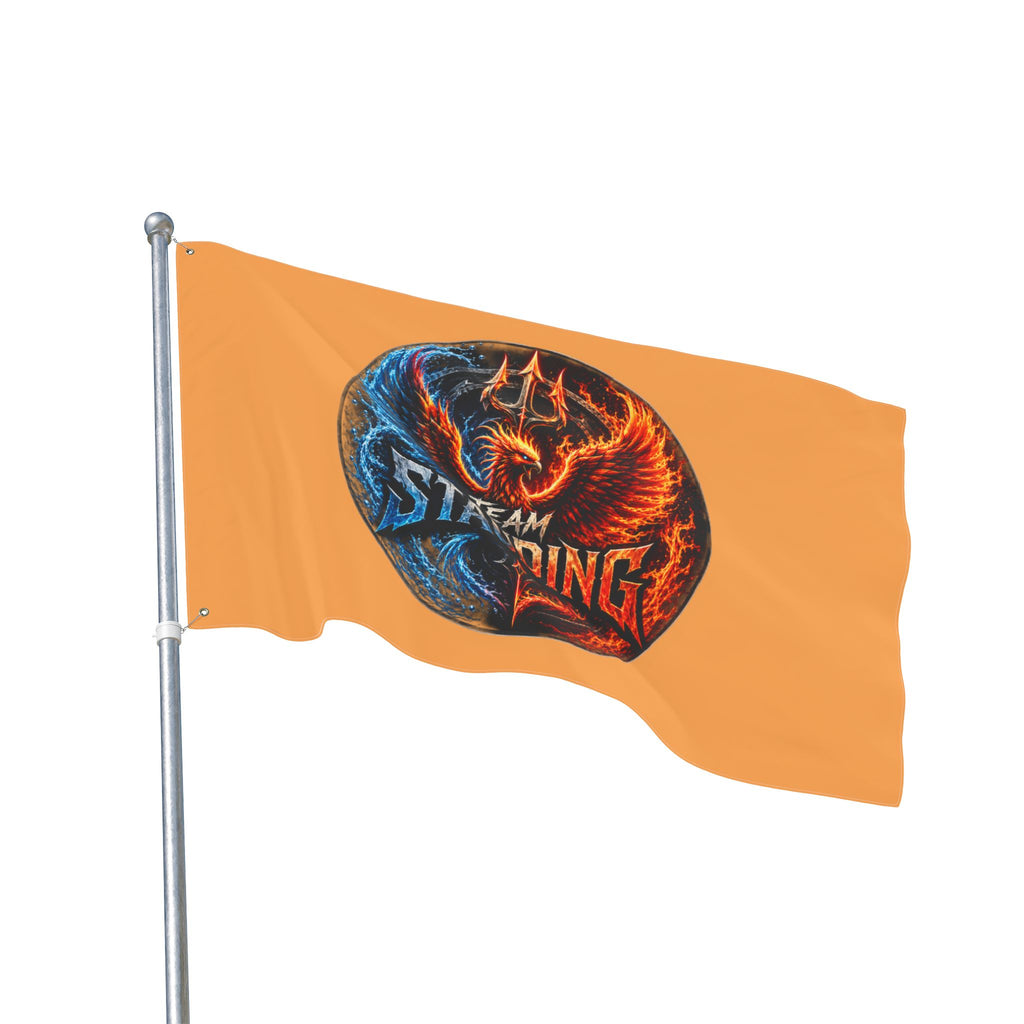 Team Stauding Double-Sided Flag — Fiery Phoenix Logo Outdoor Banner