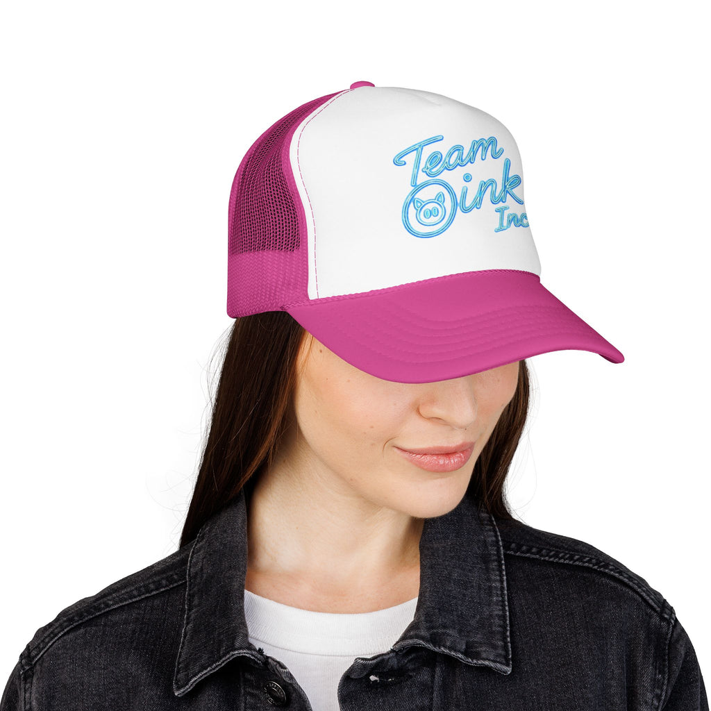 Team Oink Inc. Trucker Hat — Retro Embroidered Foam Cap