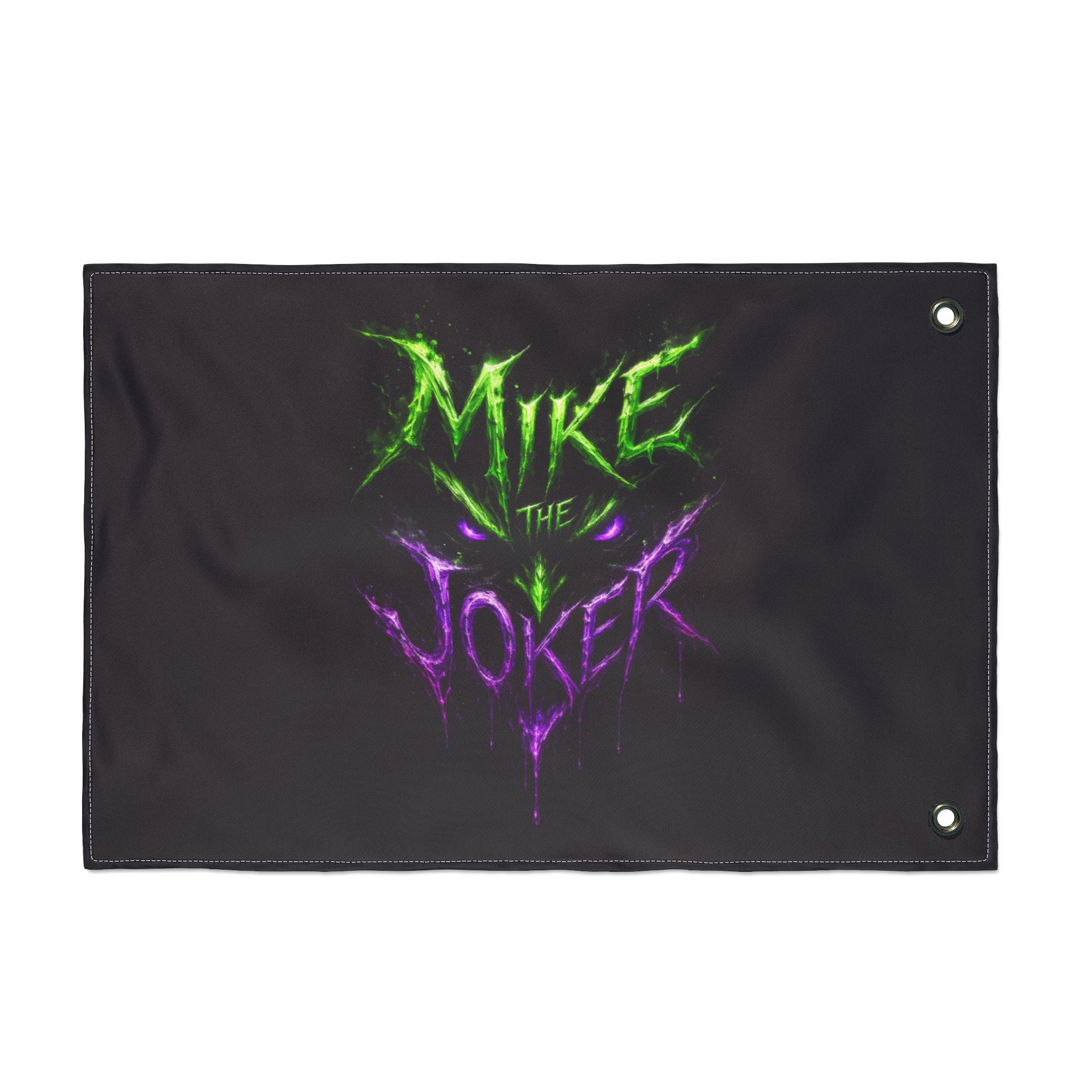 Double-Sided Flag – "Mike the Joker" Neon Horror Design