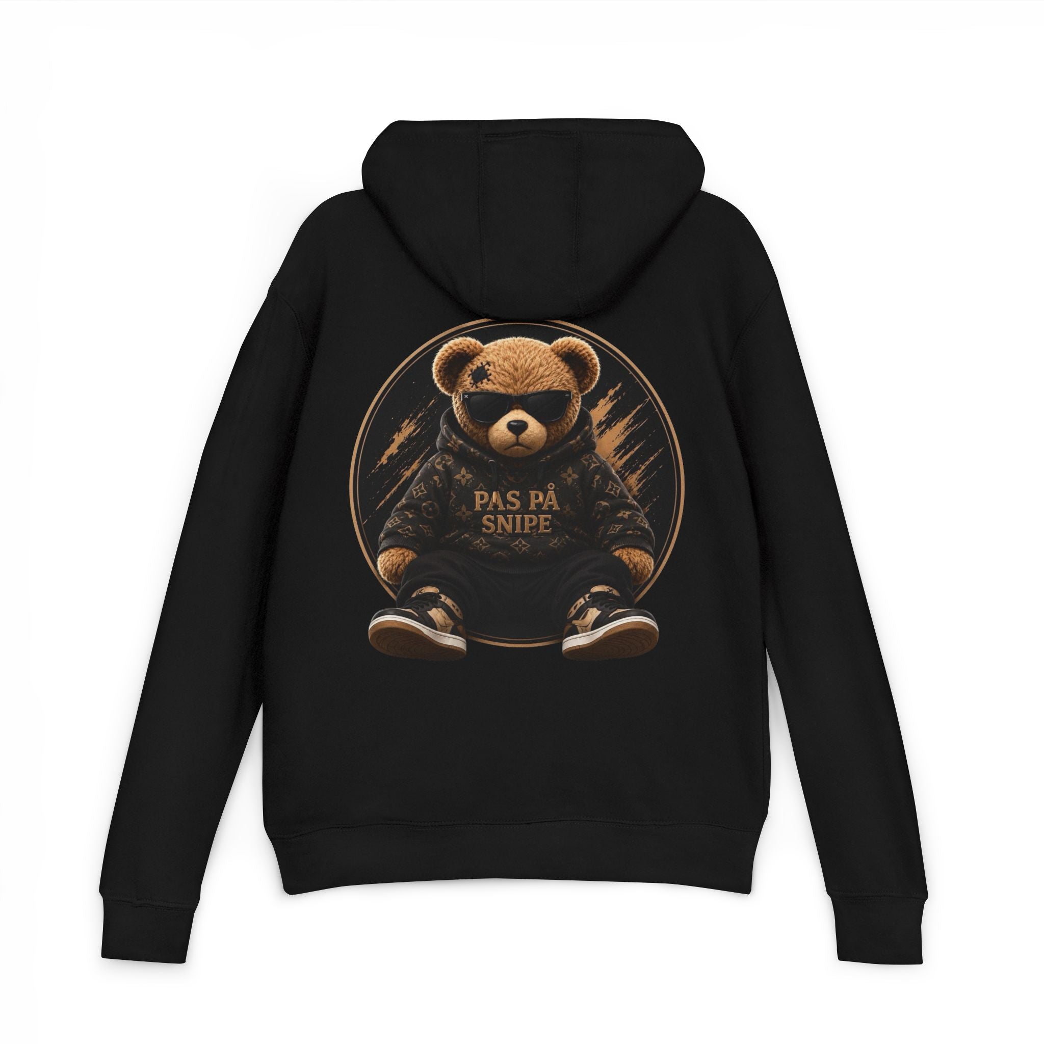Teddy Bear Hoodie — 'Pas På Snipe' Graphic Pullover