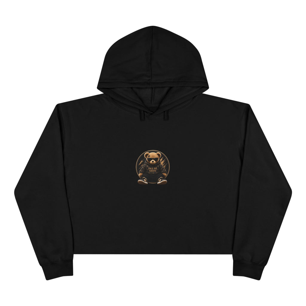 Teddy Bear Crop Hoodie — 'Kiss Me I'm Yours' Cute Graphic Cropped Hoodie