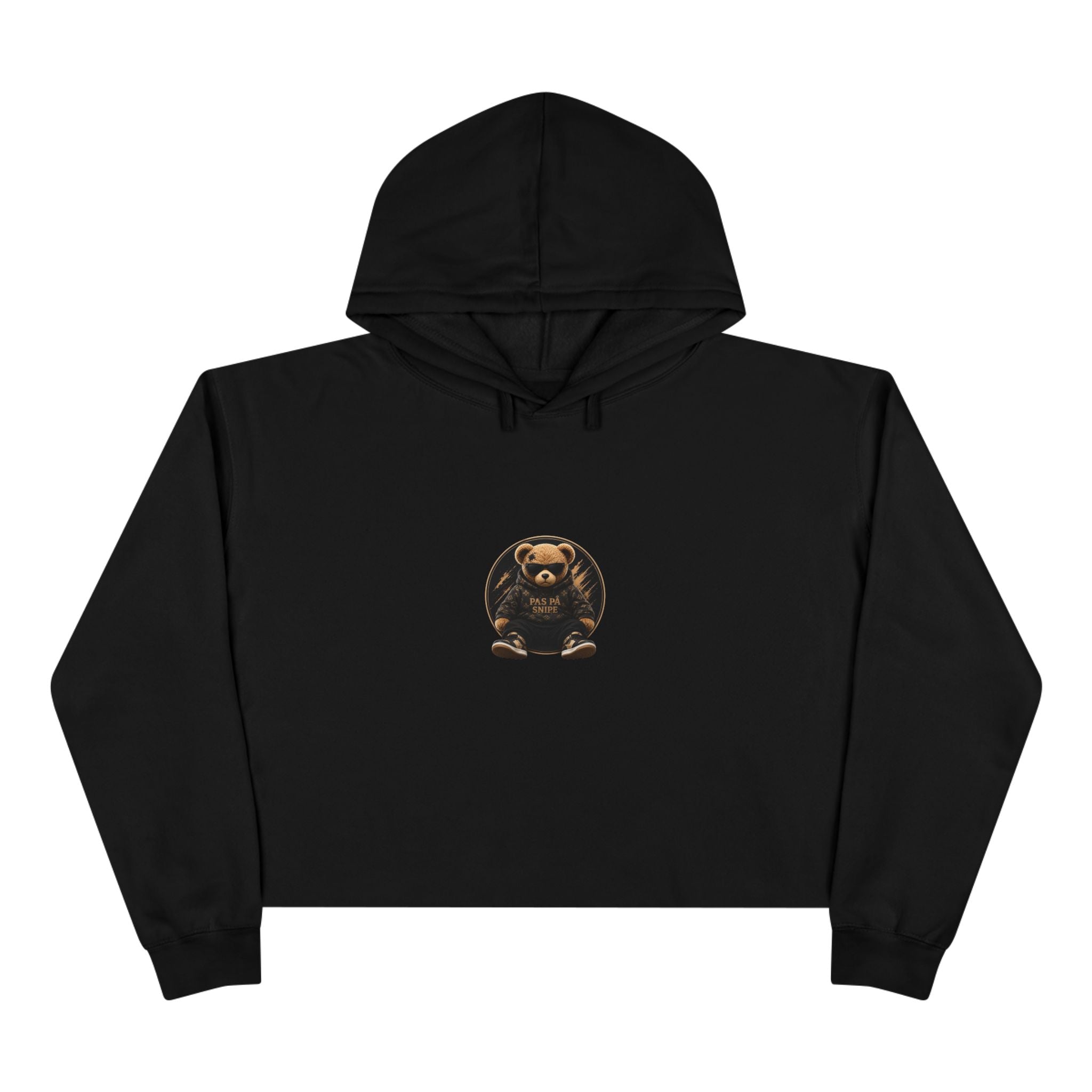 Teddy Bear Crop Hoodie — 'Kiss Me I'm Yours' Cute Graphic Cropped Hoodie