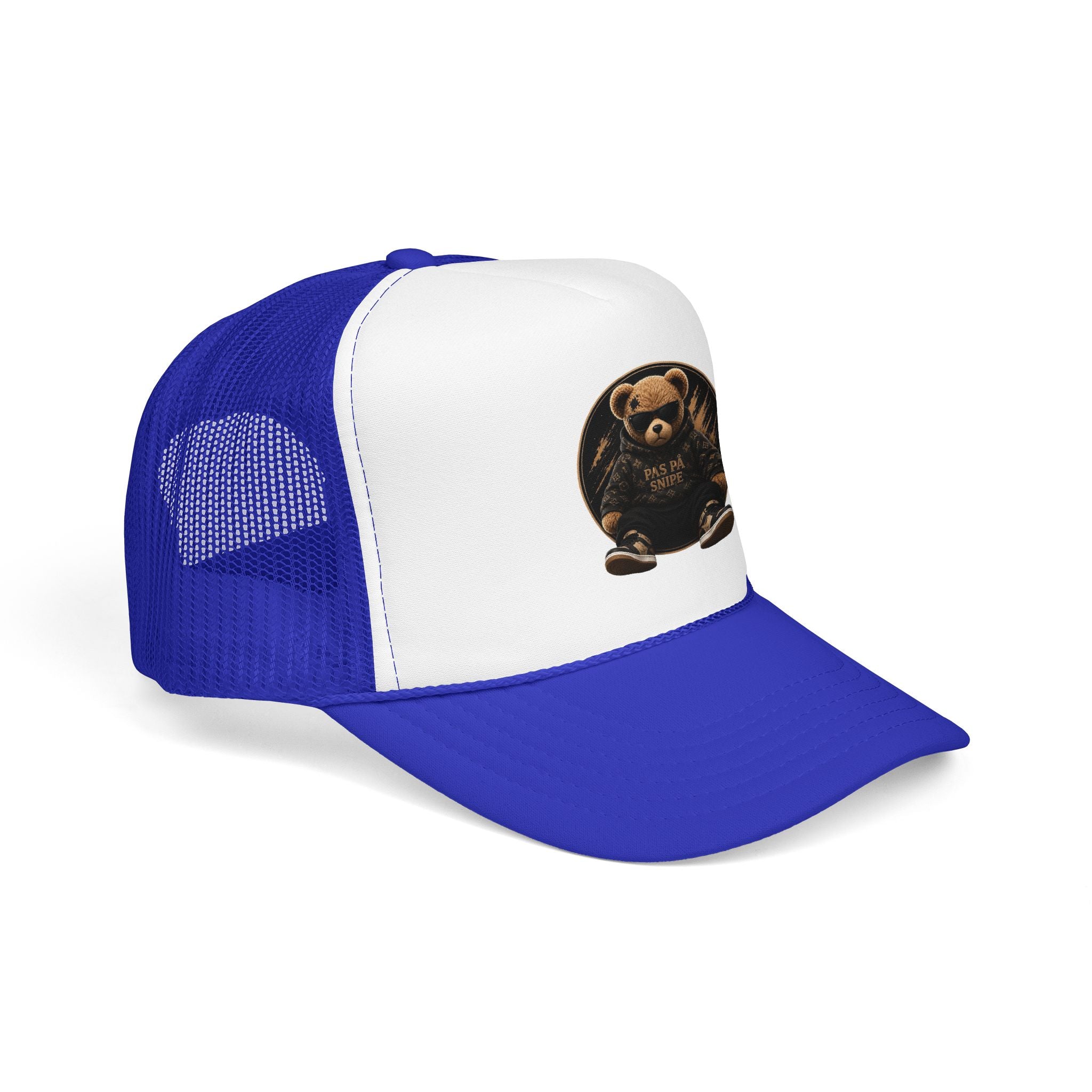 Teddy Bear Trucker Hat — Vintage "Pas de Panier" Patch Cap