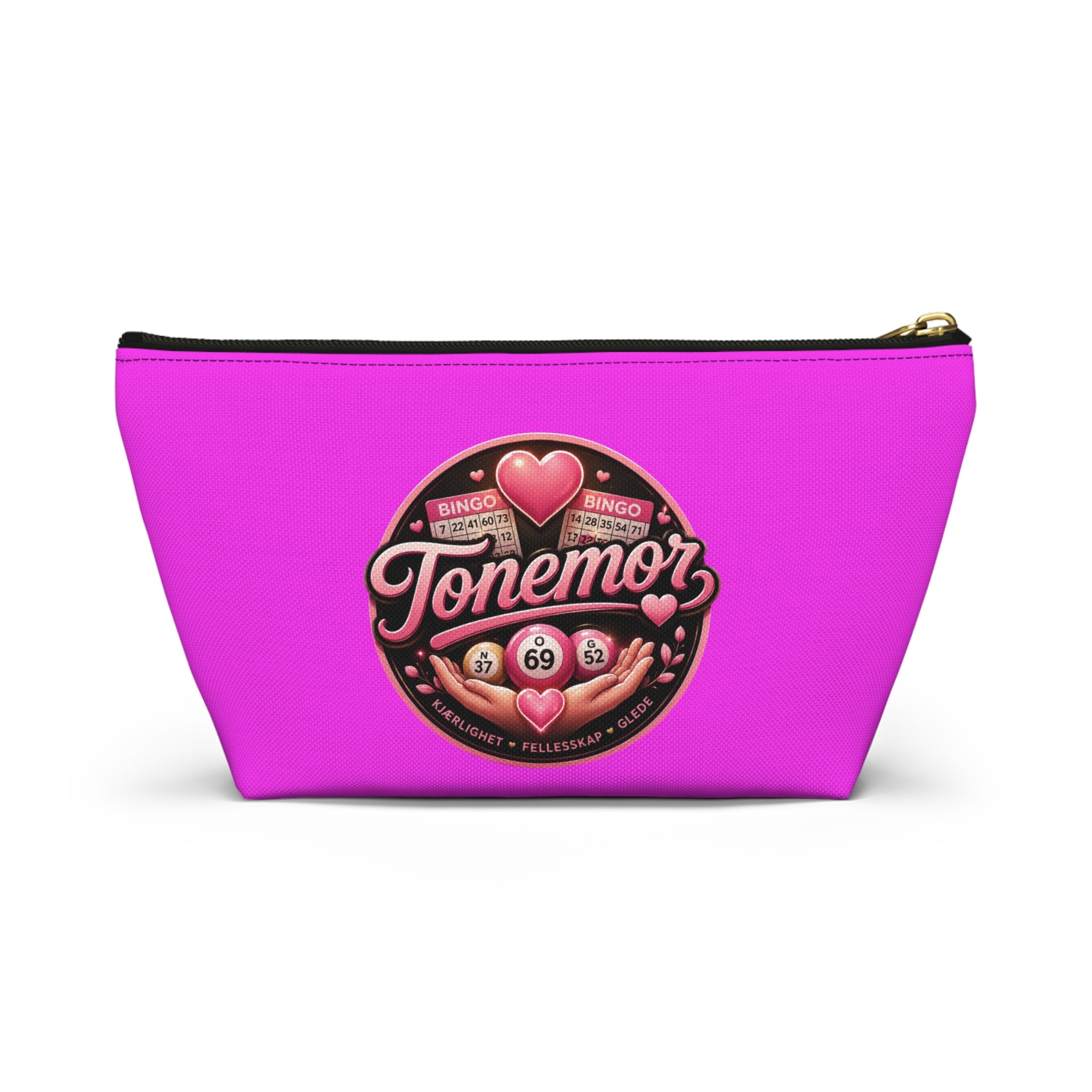 Pink Tonemor Bingo Accessory Pouch — T-Bottom Cosmetic Bag