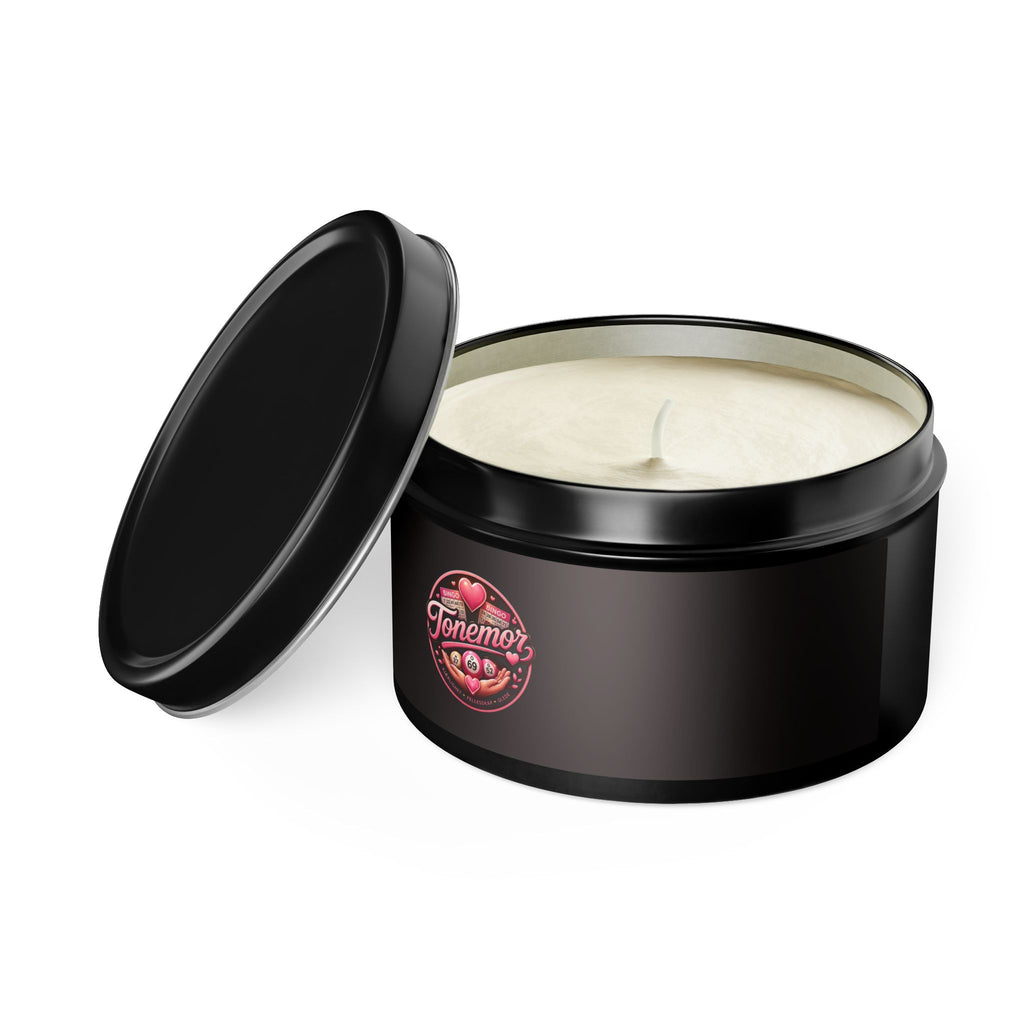 Black Tin Candle — Tonemo’s Romantic Rose Scented Travel Candle