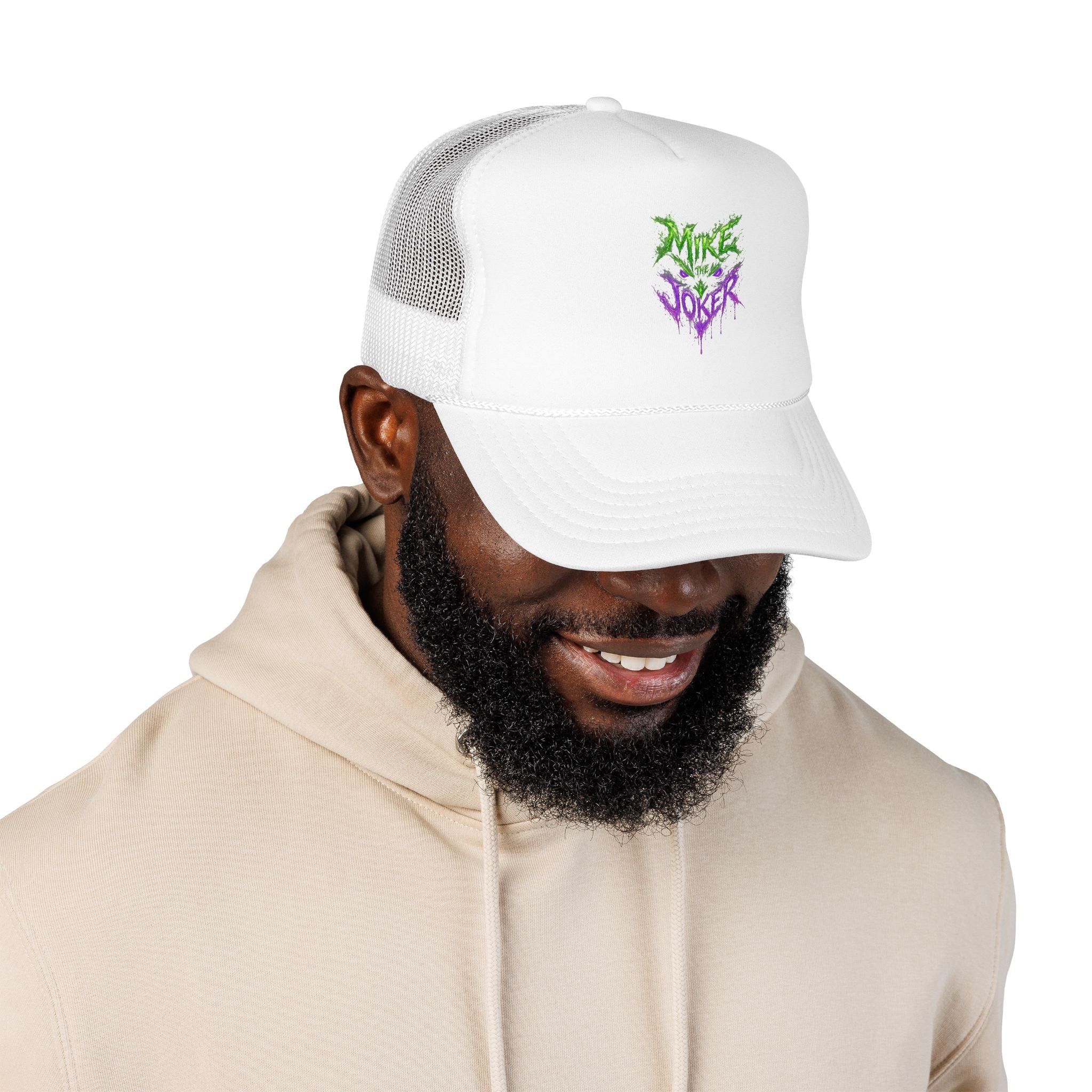 Trucker Hat with Neon Grunge Heart Logo
