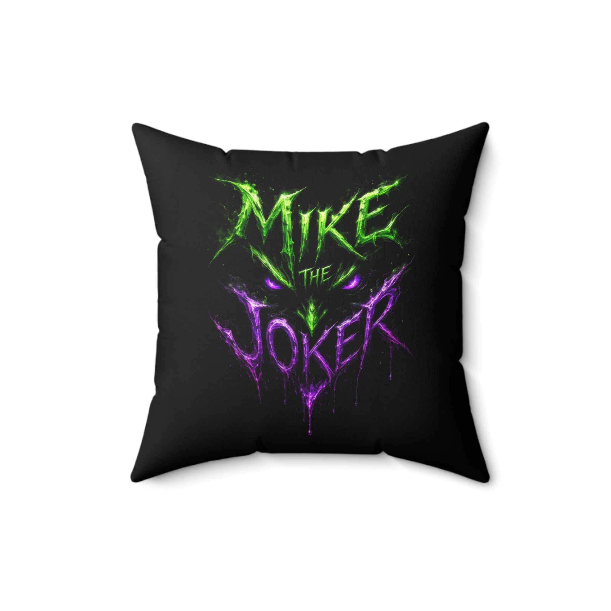 Mike the Joker Neon Graphic Pillow - Spun Polyester Decorative Cushion