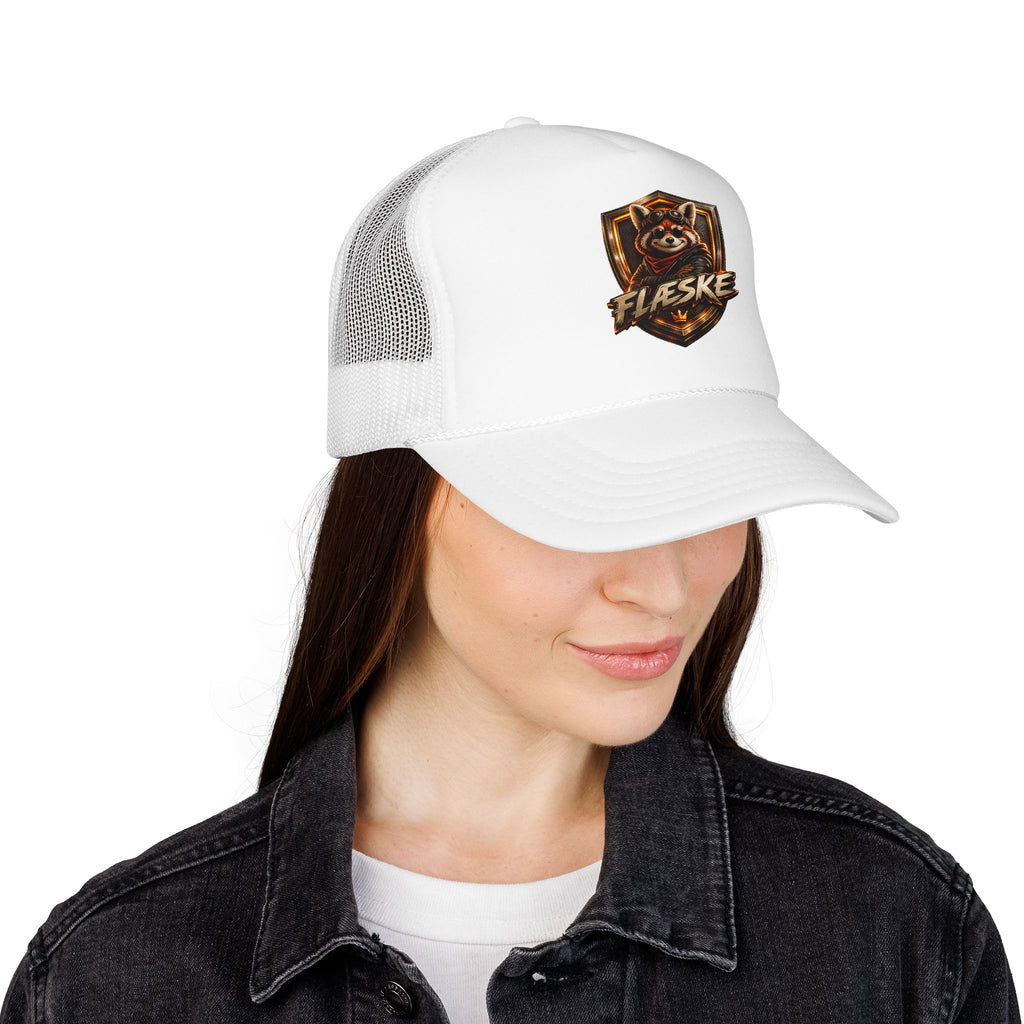 Ember Raccoon Shield Trucker Hat