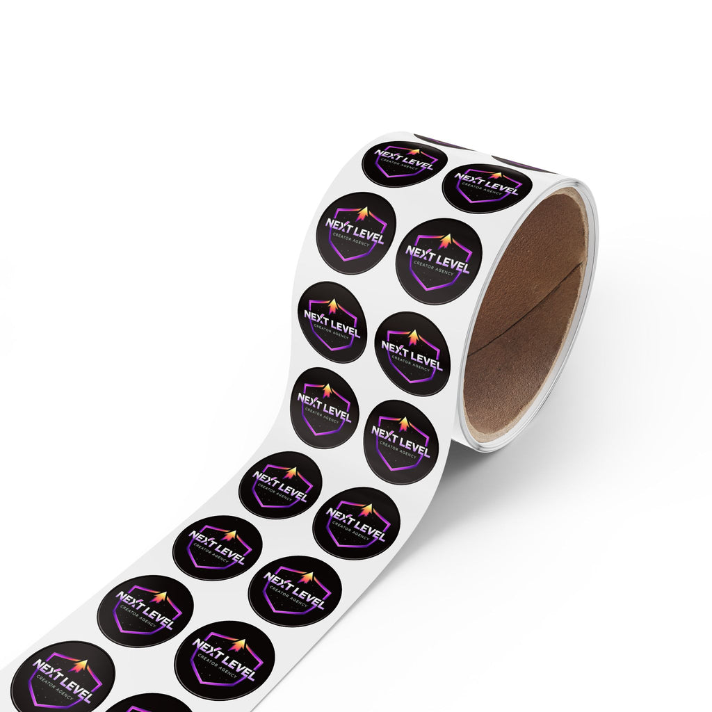 Next Level Round Sticker Labels – Branded Logo Sticker Rolls for Packaging & Promotions