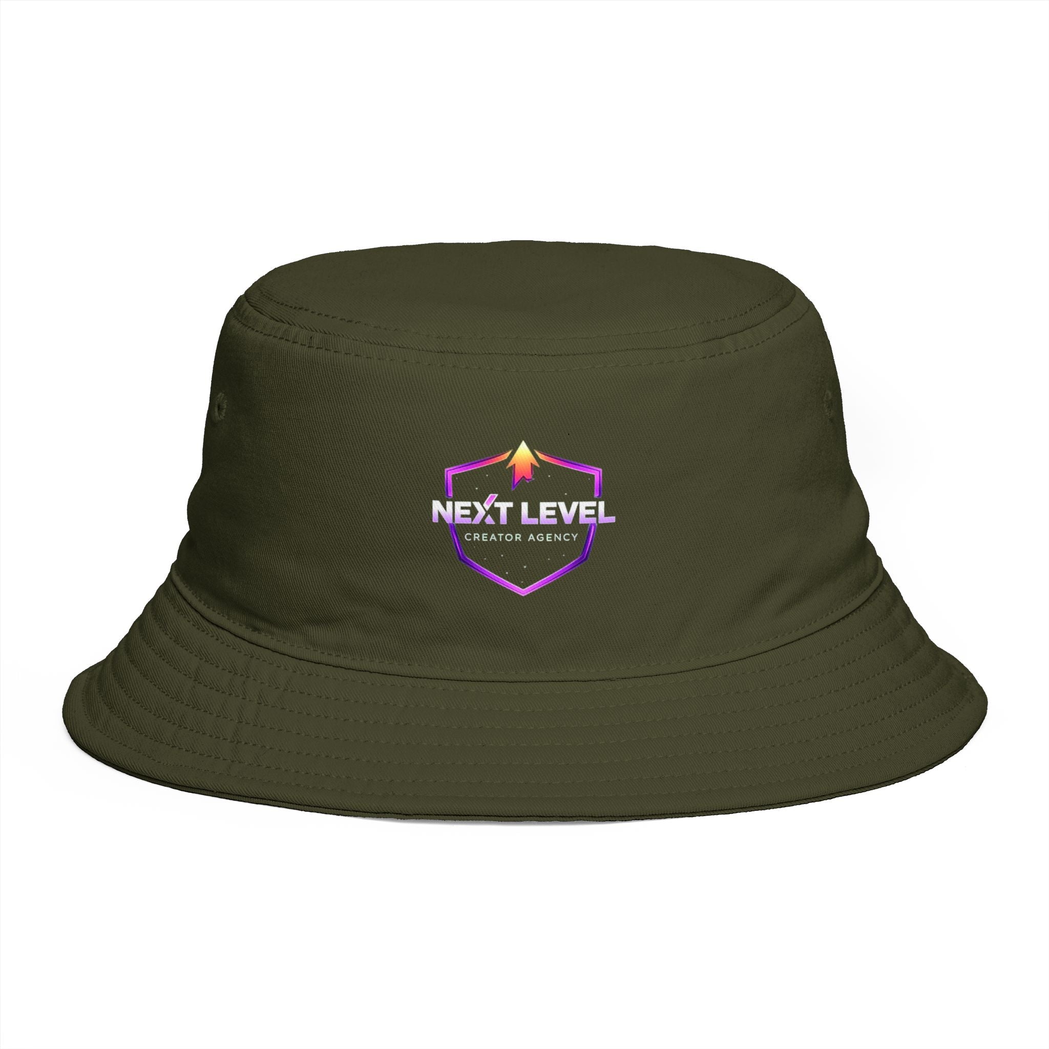 Next Level Creation Agency Brown Bucket Hat — Logo Embroidered Streetwear