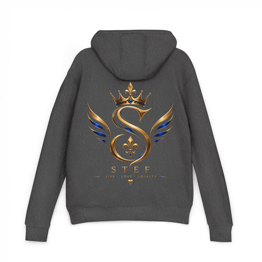 Crown S Wings Hoodie — Gold Fleur-de-Lis Logo French Terry Sweatshirt