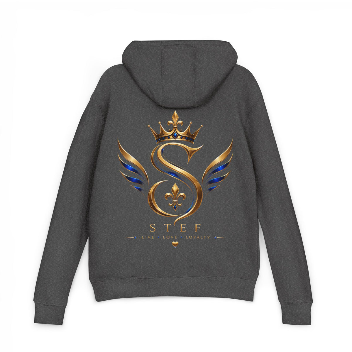 Crown S Wings Hoodie — Gold Fleur-de-Lis Logo French Terry Sweatshirt