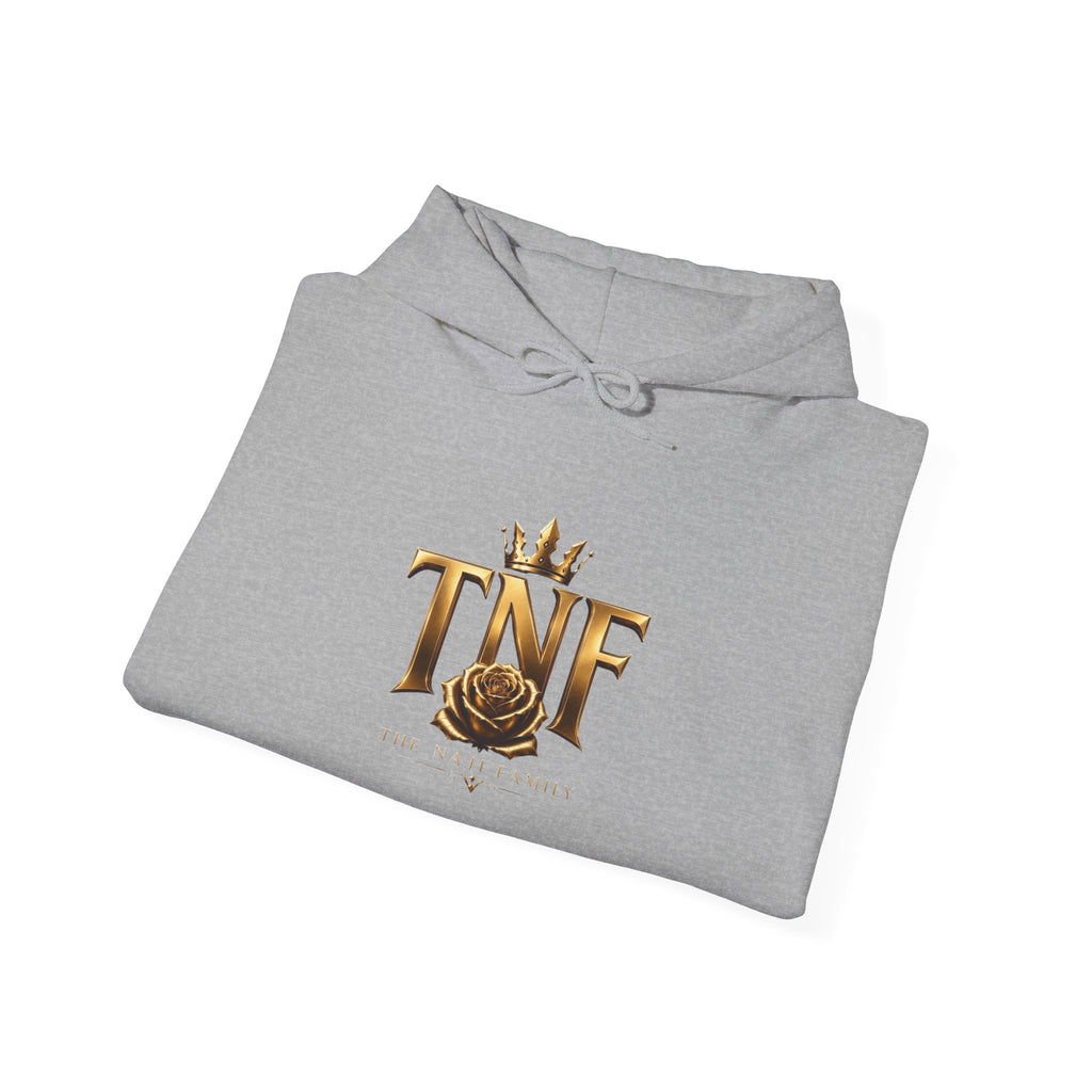 TNF Gold Rose Hoodie — Elegant Crown Logo Pullover