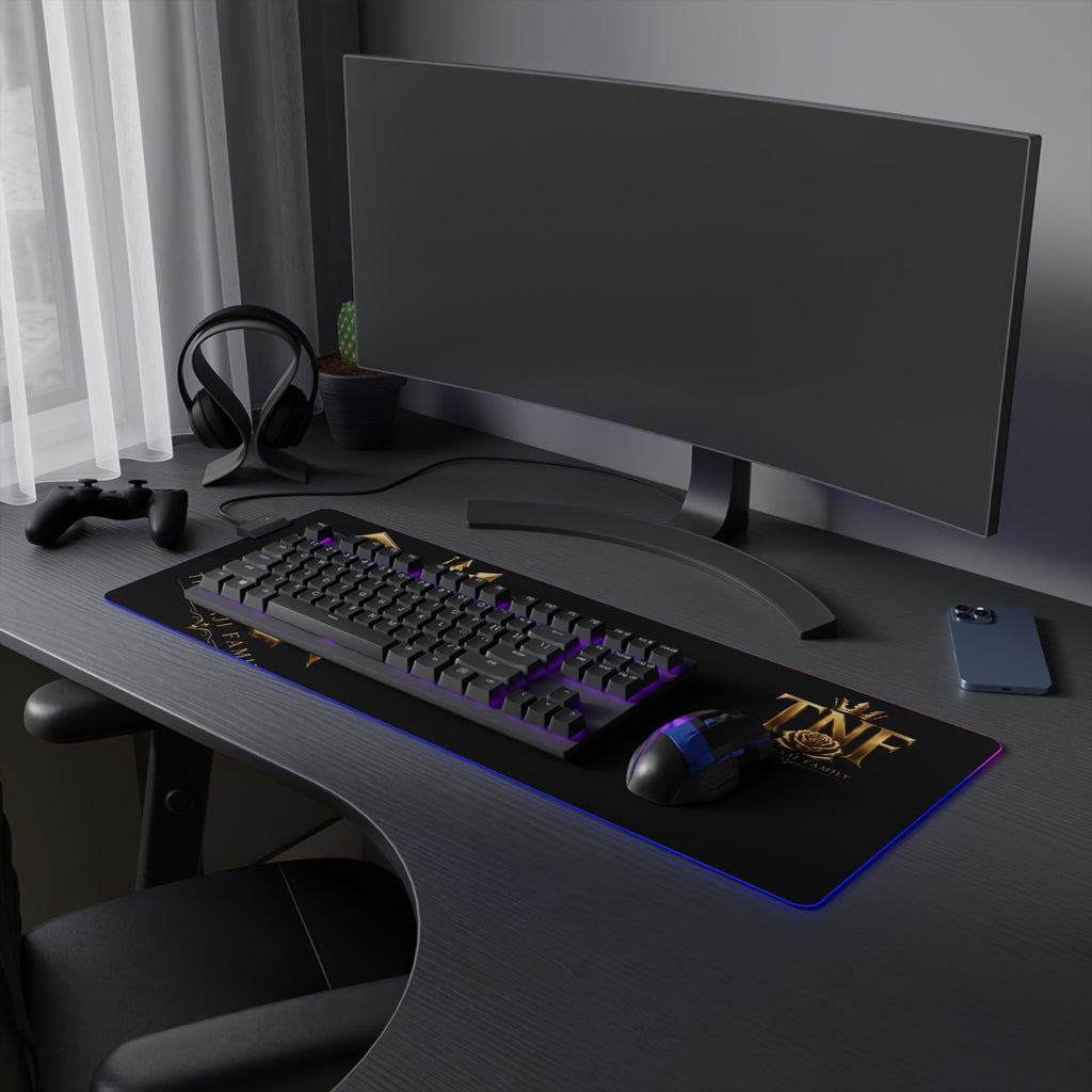 LED Gaming Mouse Pad — TNF The Naji Family Gold Crest RGB Desk Mat