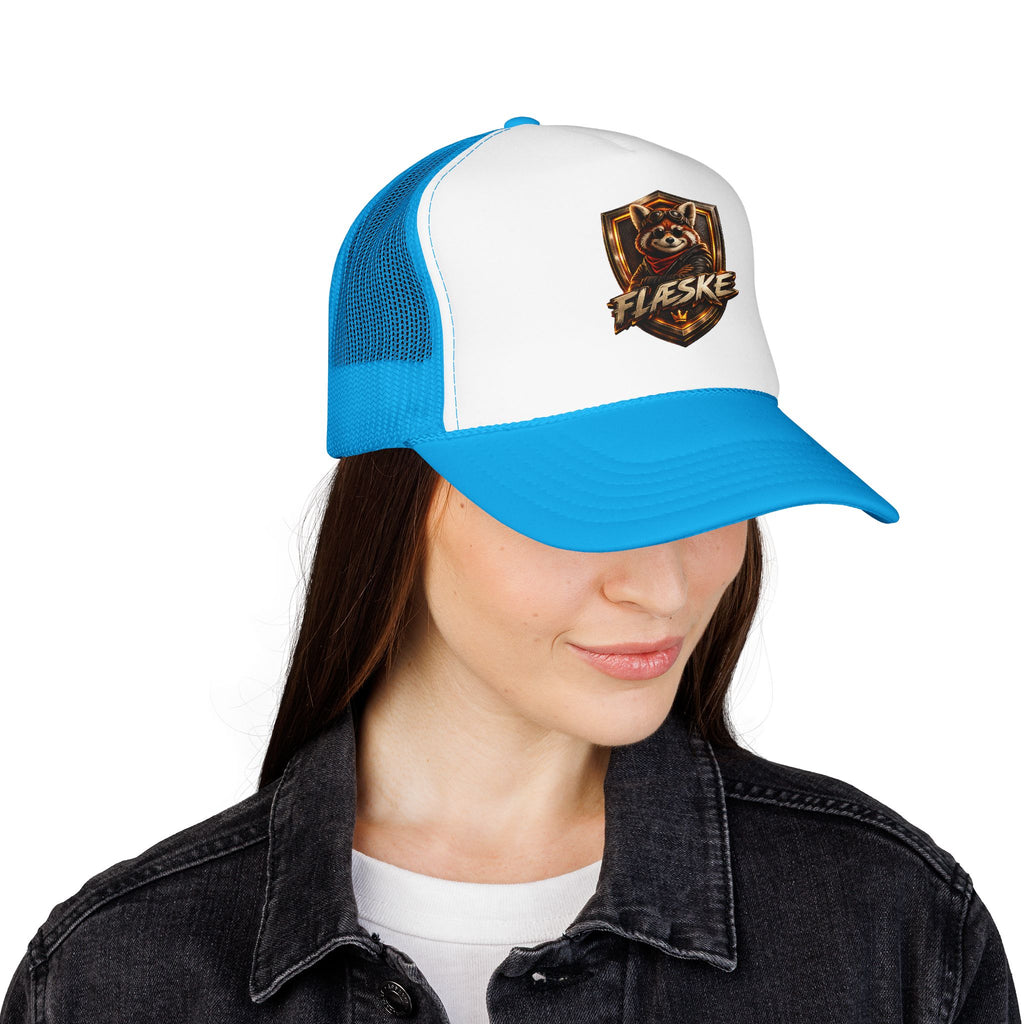 Ember Raccoon Shield Trucker Hat