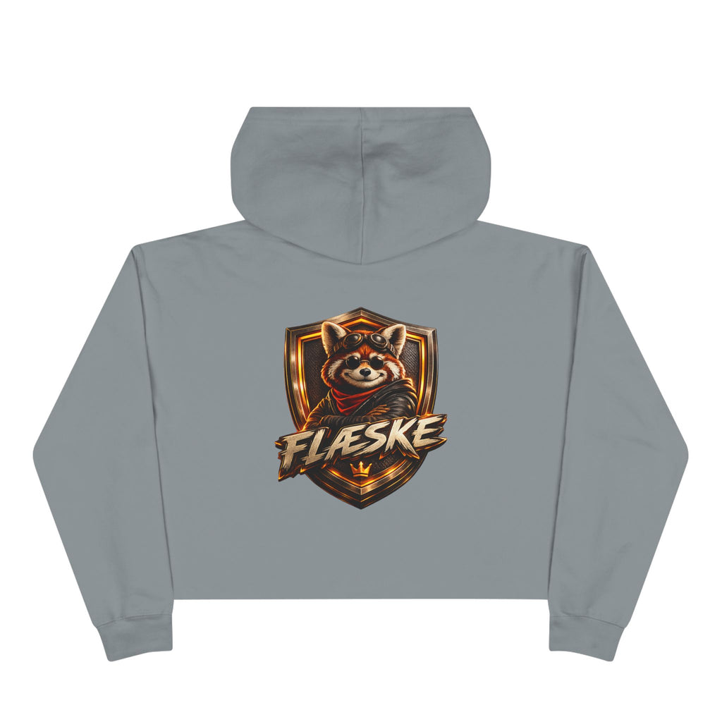Raccoon Shield Crop Hoodie — Flaeske Gamer Logo Cropped Hoodie
