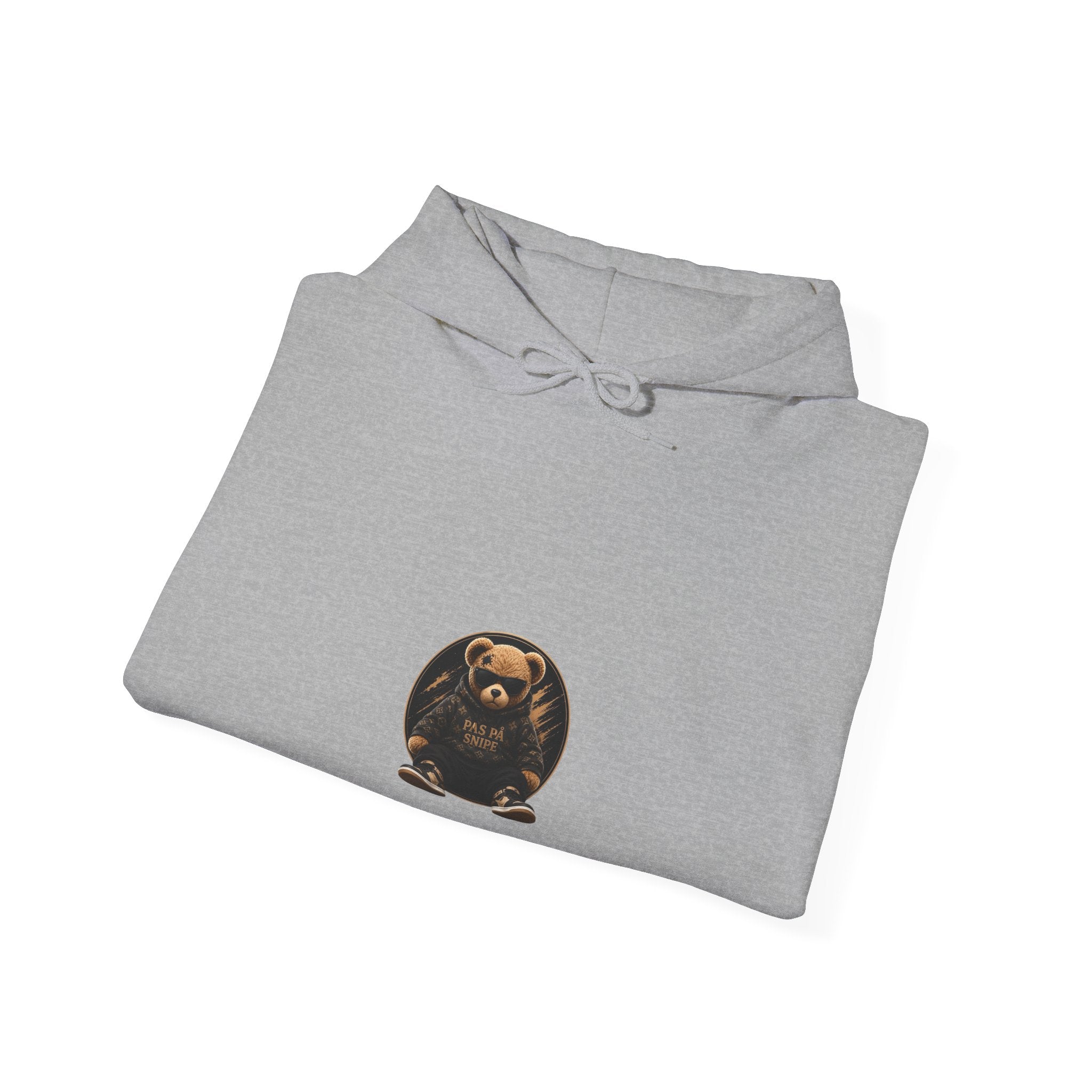 Bear Graphic Hoodie — 'Pas de Swipe' Cute Round Bear Pullover