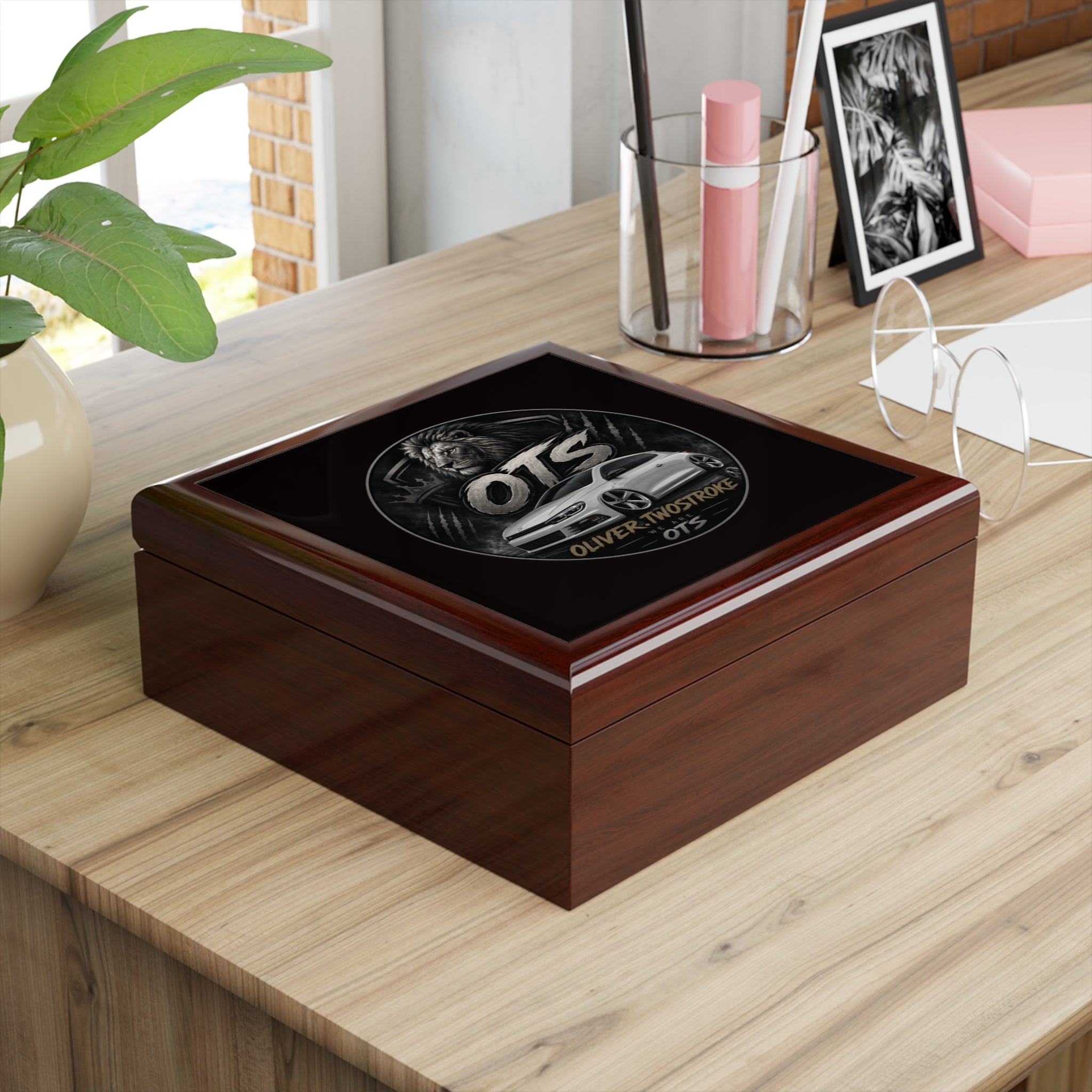 Custom OTS Lion Car Jewelry Box — Personalized Oliver Twostroke Keepsake